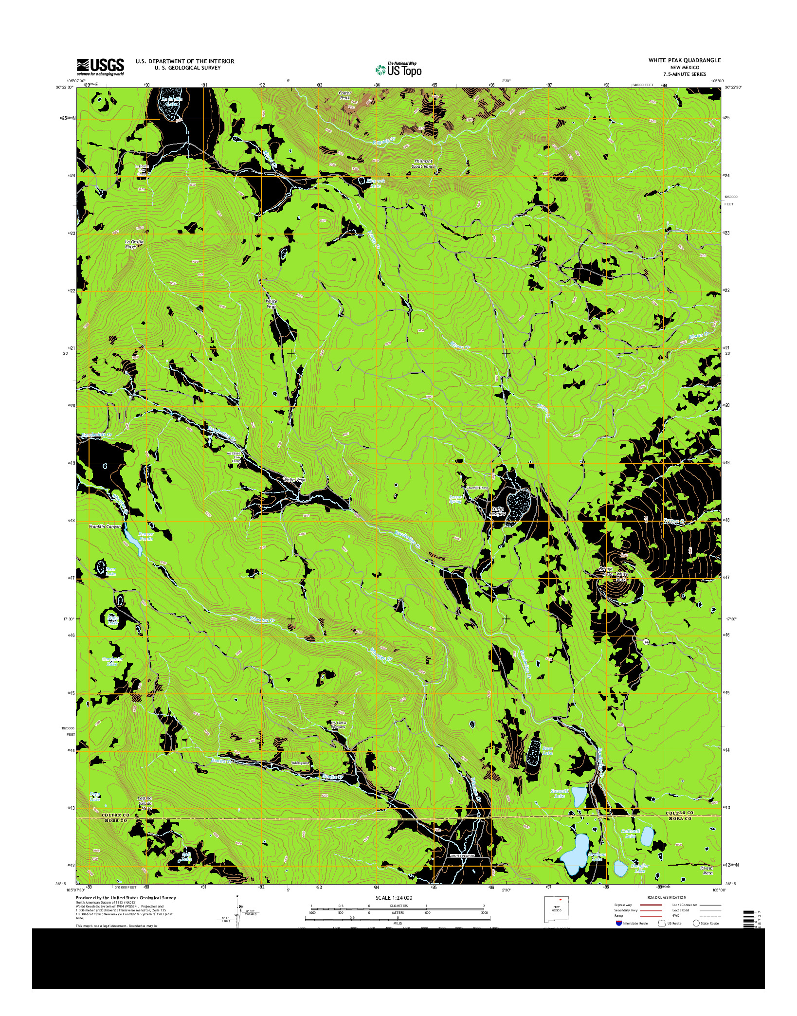 USGS US TOPO 7.5-MINUTE MAP FOR WHITE PEAK, NM 2013