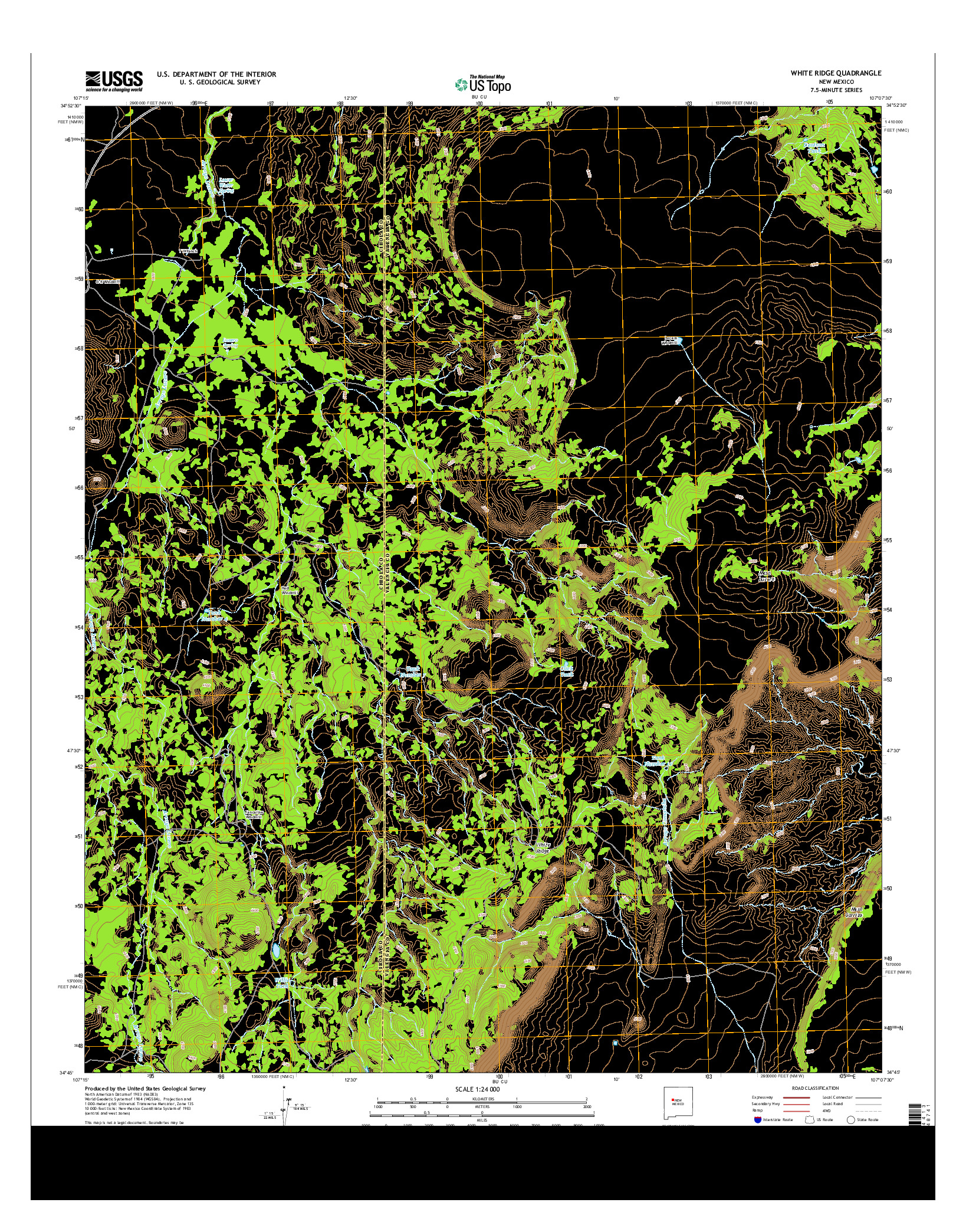 USGS US TOPO 7.5-MINUTE MAP FOR WHITE RIDGE, NM 2013