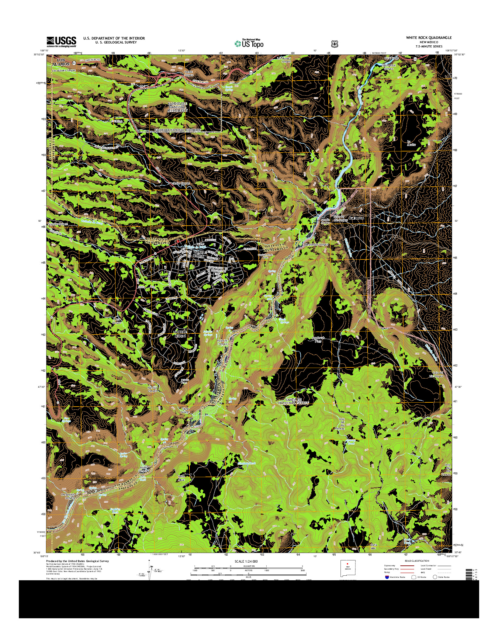 USGS US TOPO 7.5-MINUTE MAP FOR WHITE ROCK, NM 2013