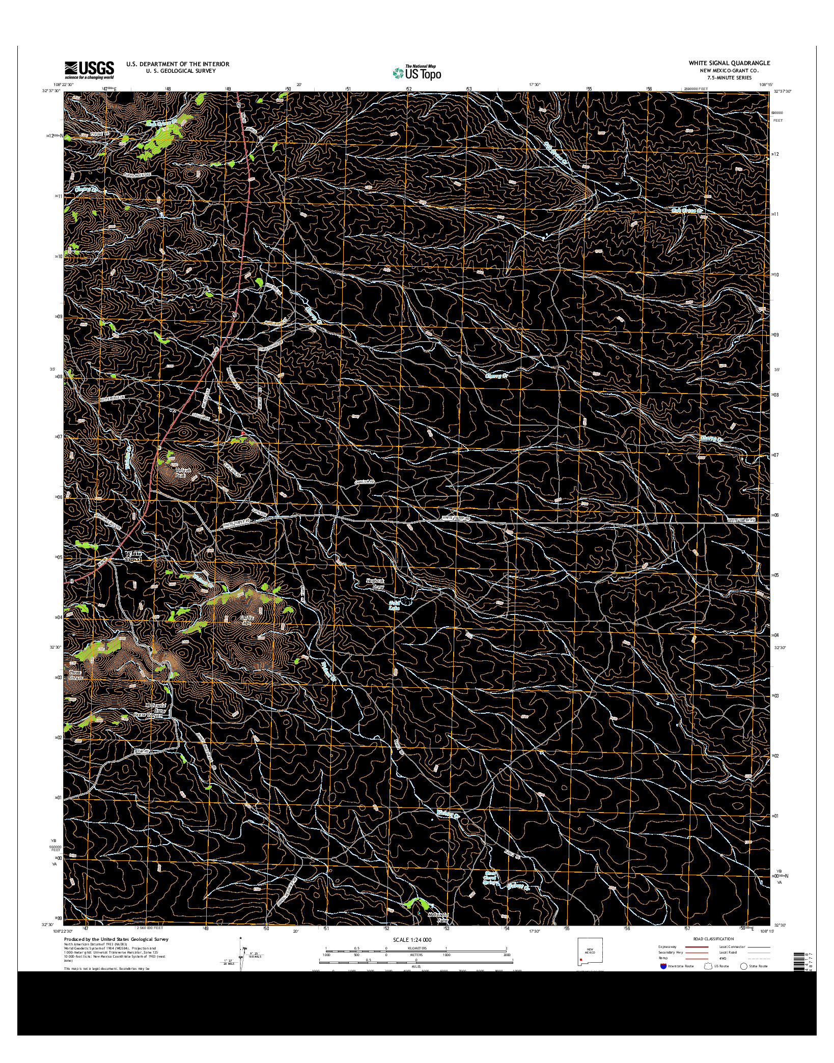 USGS US TOPO 7.5-MINUTE MAP FOR WHITE SIGNAL, NM 2013