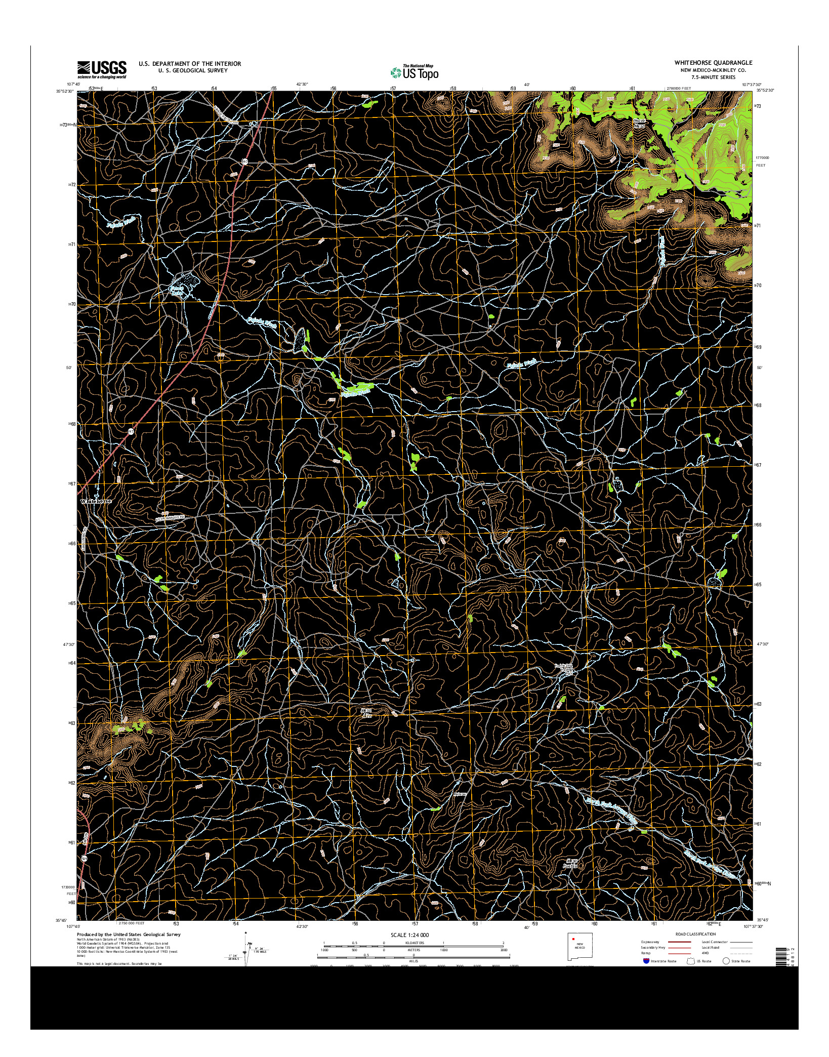 USGS US TOPO 7.5-MINUTE MAP FOR WHITEHORSE, NM 2013