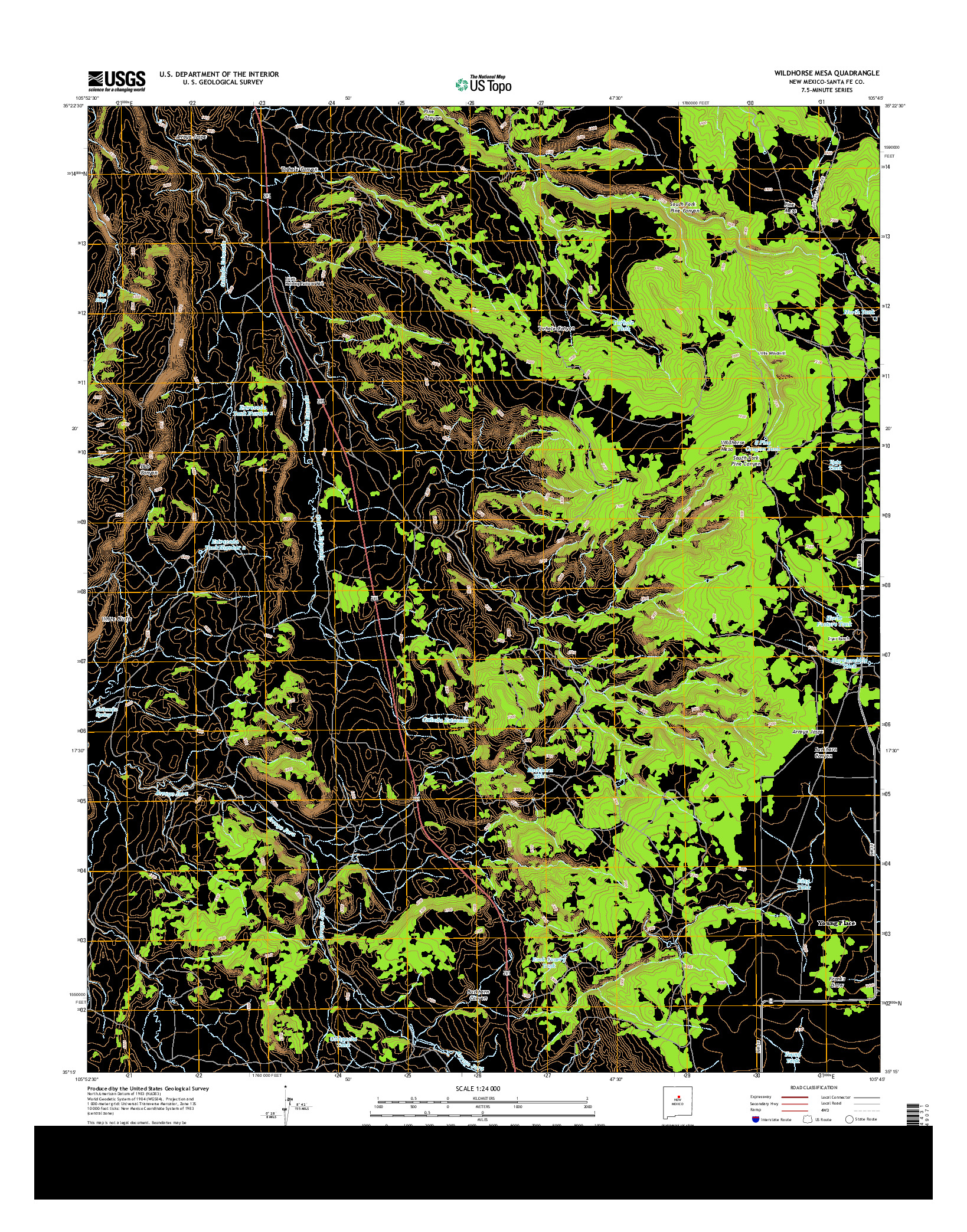 USGS US TOPO 7.5-MINUTE MAP FOR WILDHORSE MESA, NM 2013