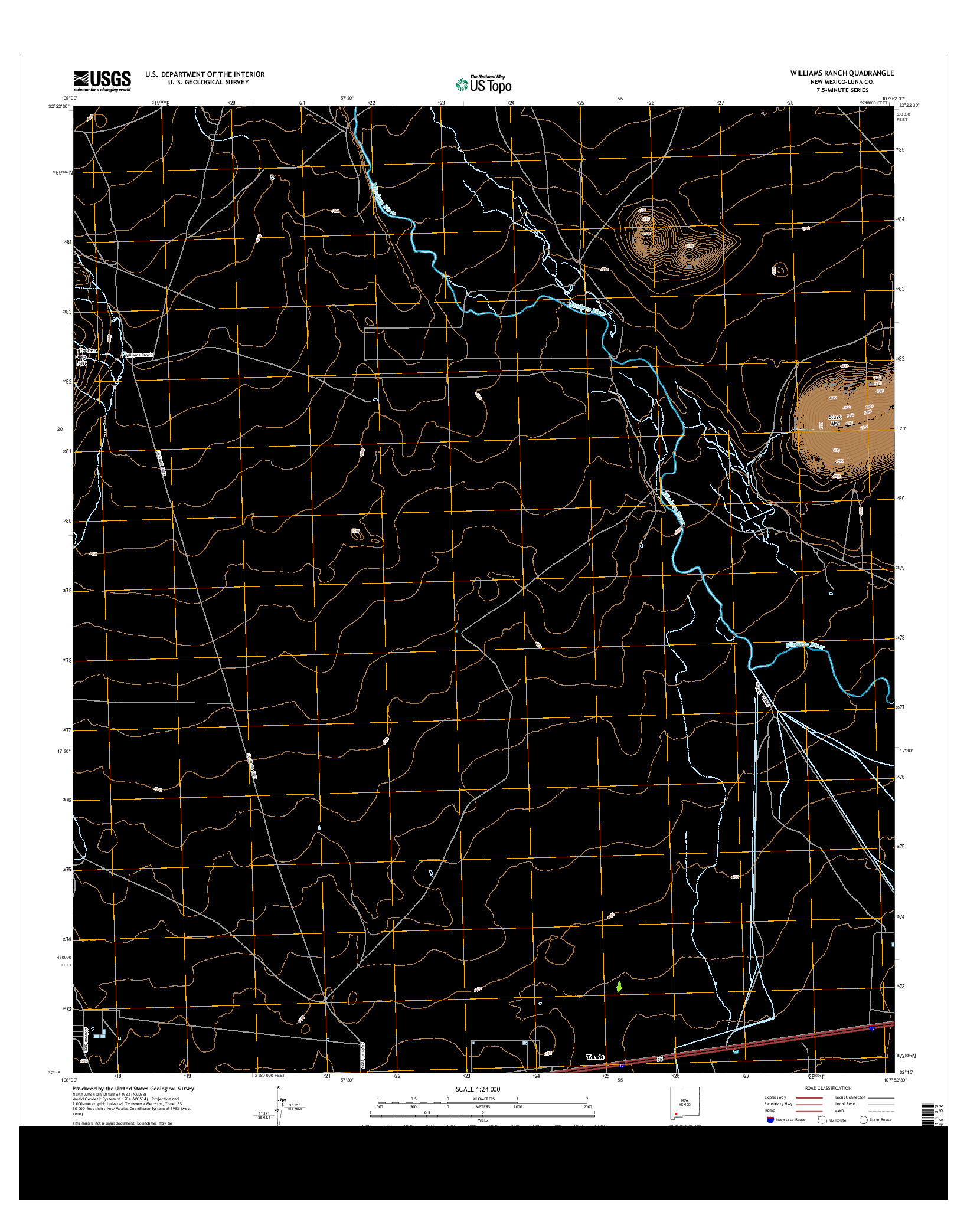 USGS US TOPO 7.5-MINUTE MAP FOR WILLIAMS RANCH, NM 2013