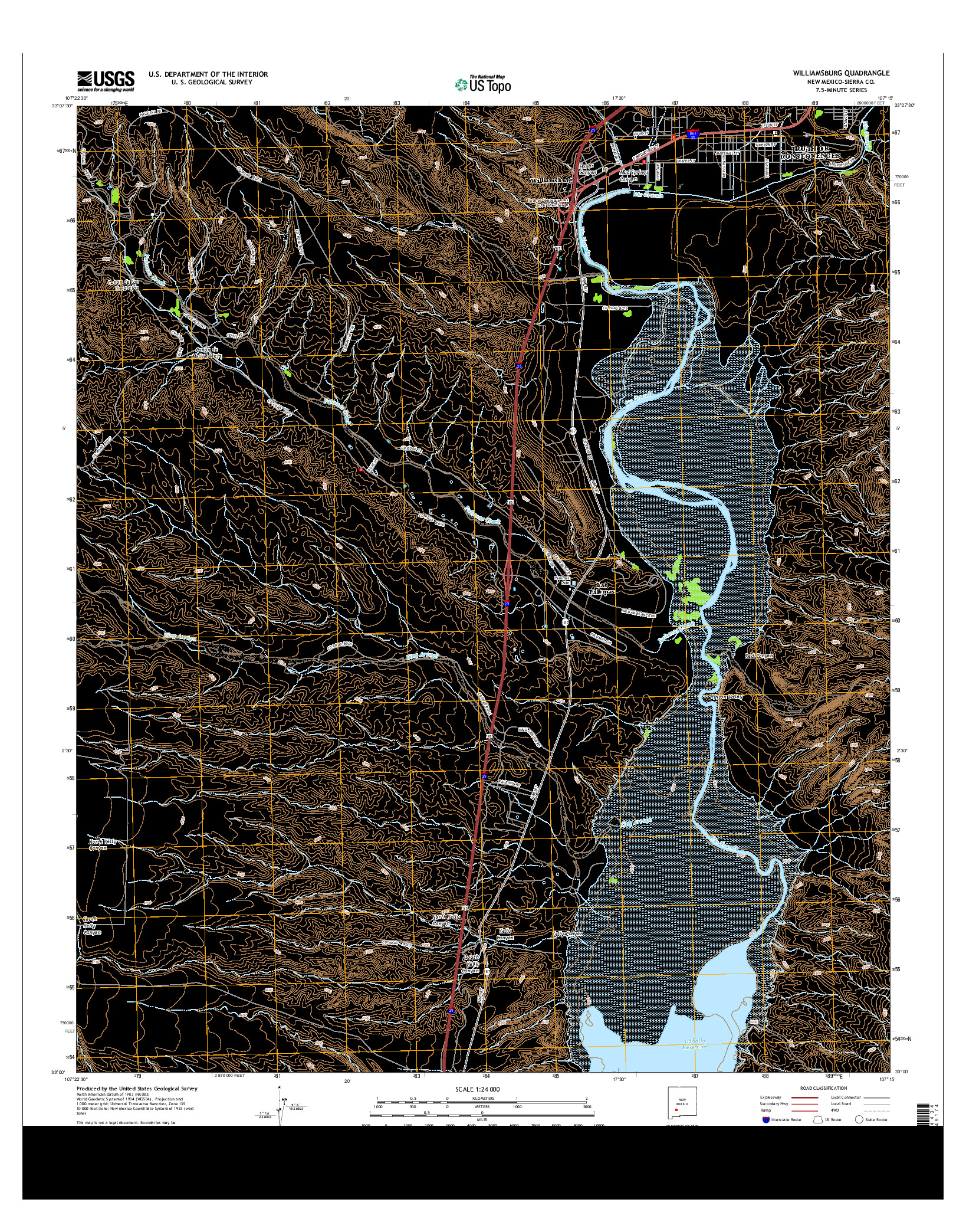 USGS US TOPO 7.5-MINUTE MAP FOR WILLIAMSBURG, NM 2013