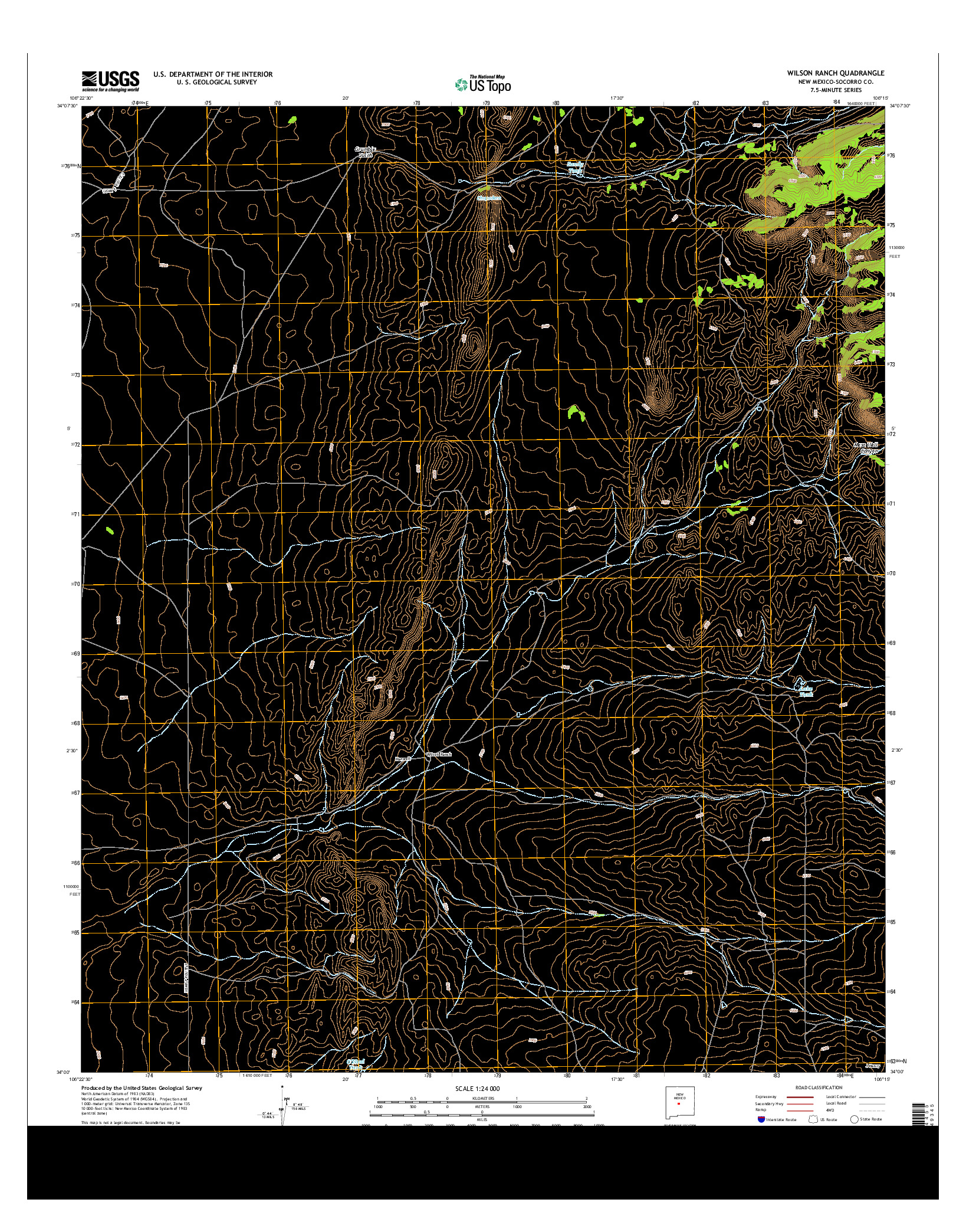 USGS US TOPO 7.5-MINUTE MAP FOR WILSON RANCH, NM 2013