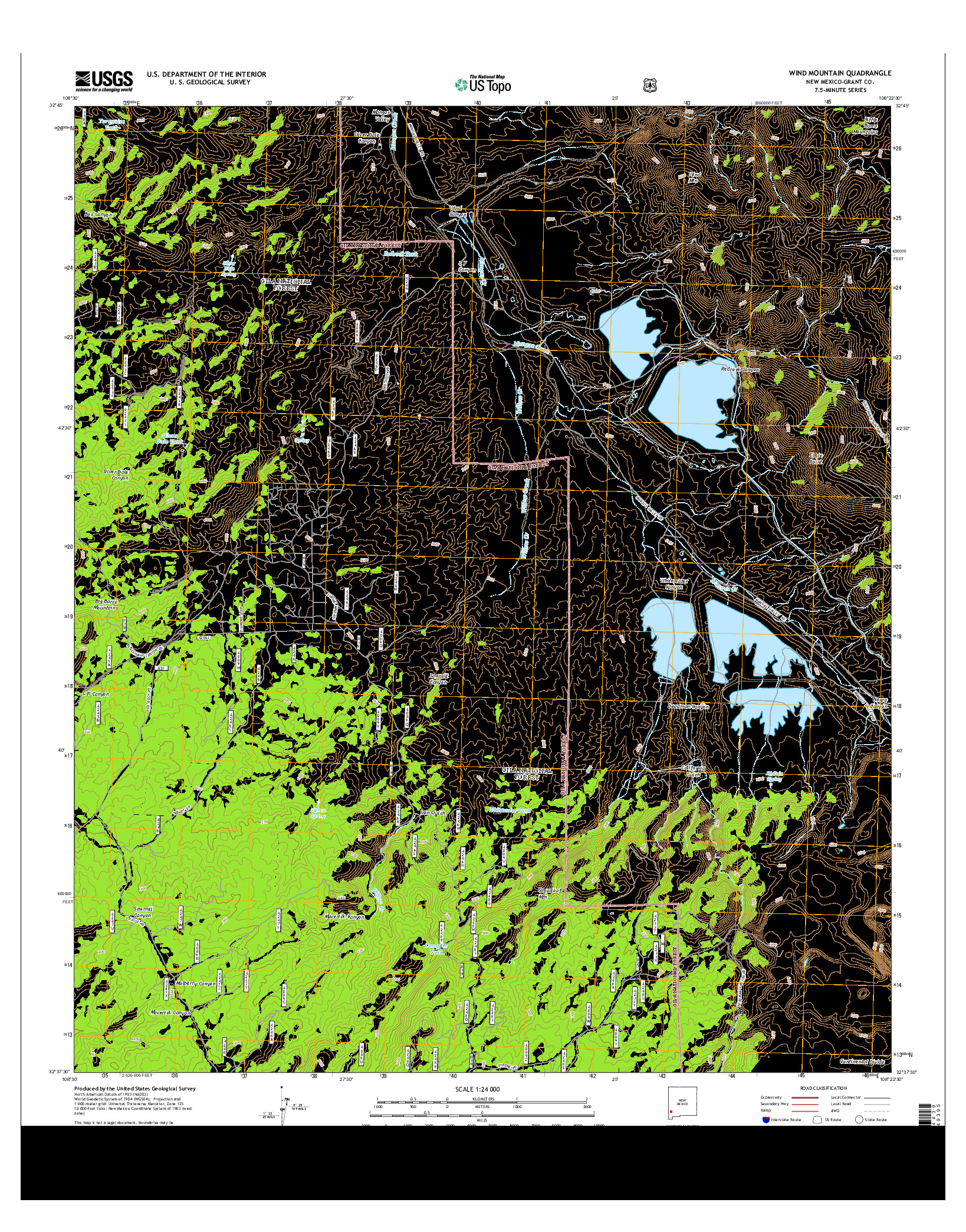 USGS US TOPO 7.5-MINUTE MAP FOR WIND MOUNTAIN, NM 2013
