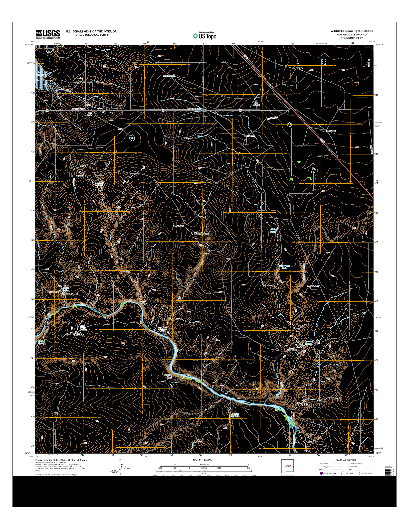 USGS US TOPO 7.5-MINUTE MAP FOR WINDMILL DRAW, NM 2013