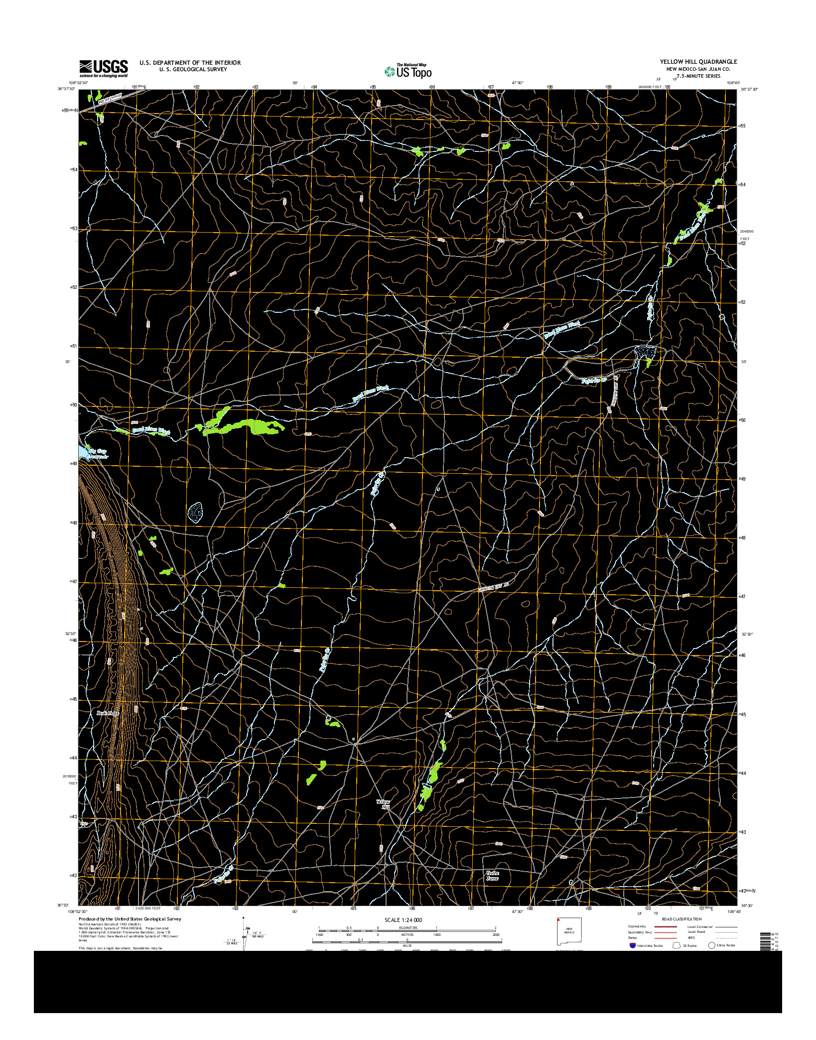 USGS US TOPO 7.5-MINUTE MAP FOR YELLOW HILL, NM 2013