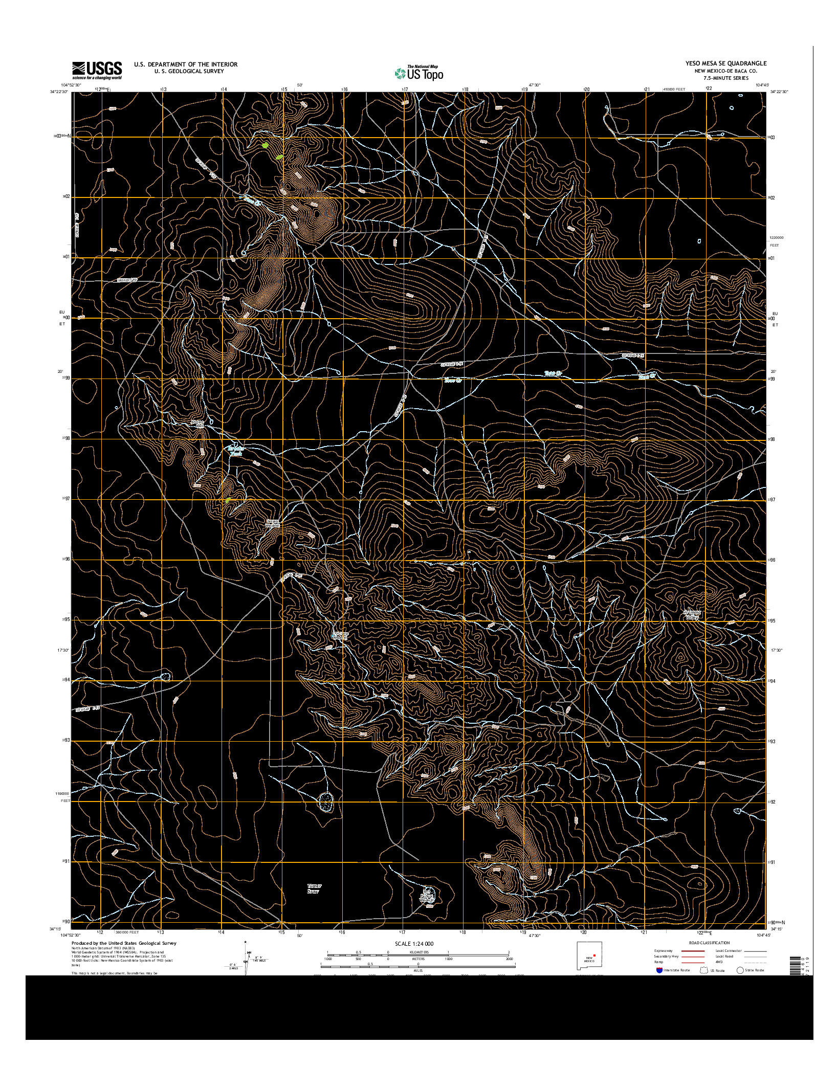 USGS US TOPO 7.5-MINUTE MAP FOR YESO MESA SE, NM 2013