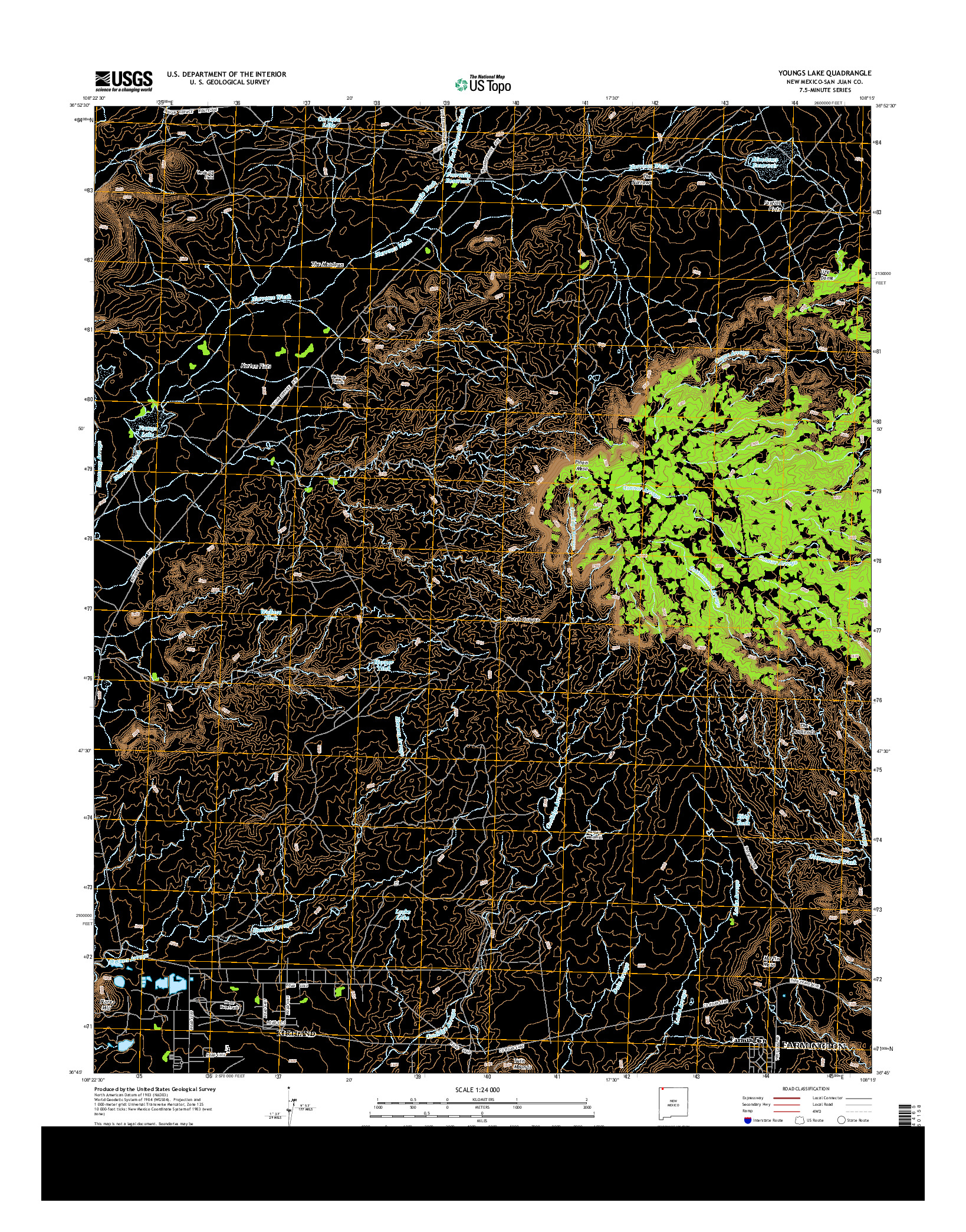 USGS US TOPO 7.5-MINUTE MAP FOR YOUNGS LAKE, NM 2013