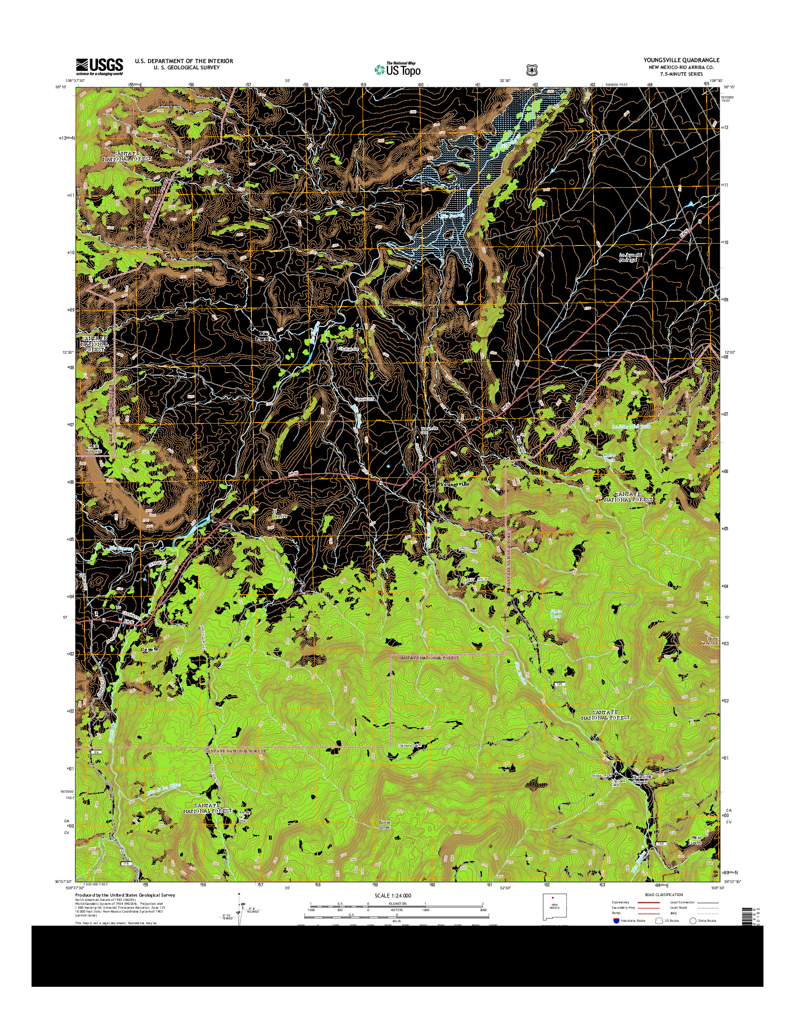 USGS US TOPO 7.5-MINUTE MAP FOR YOUNGSVILLE, NM 2013