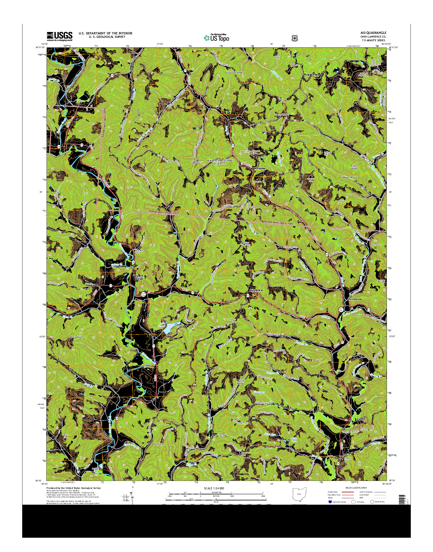USGS US TOPO 7.5-MINUTE MAP FOR AID, OH 2013