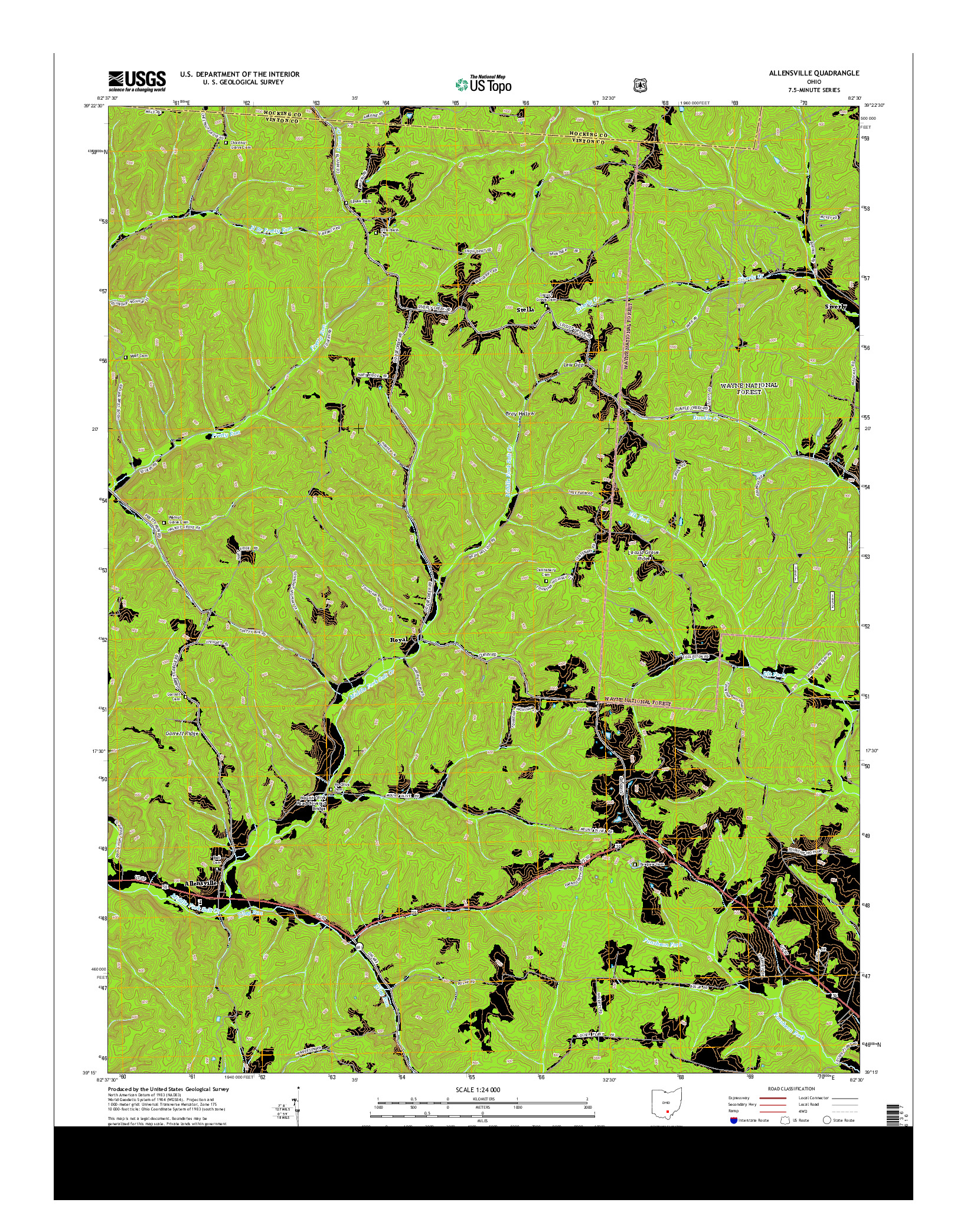 USGS US TOPO 7.5-MINUTE MAP FOR ALLENSVILLE, OH 2013