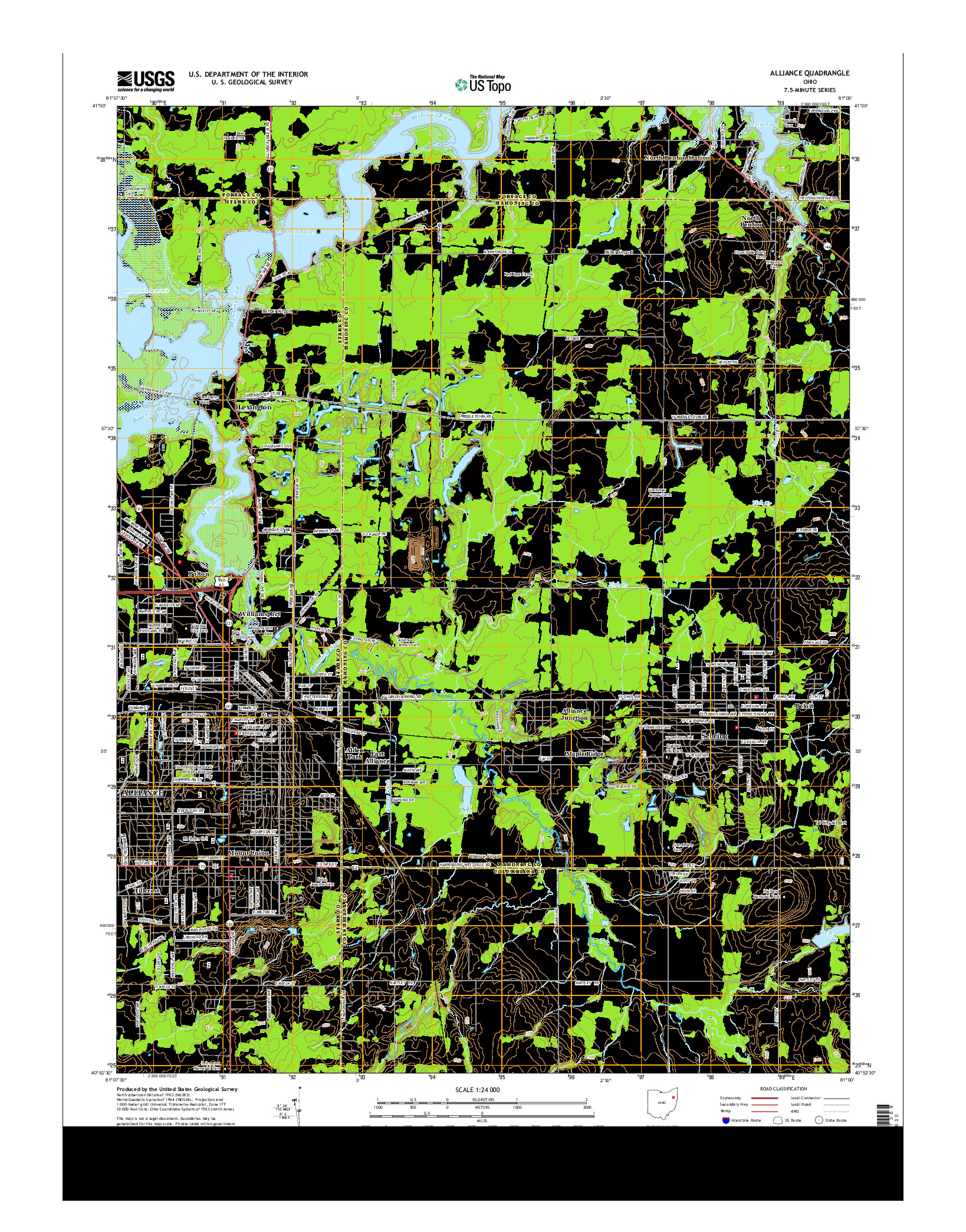 USGS US TOPO 7.5-MINUTE MAP FOR ALLIANCE, OH 2013