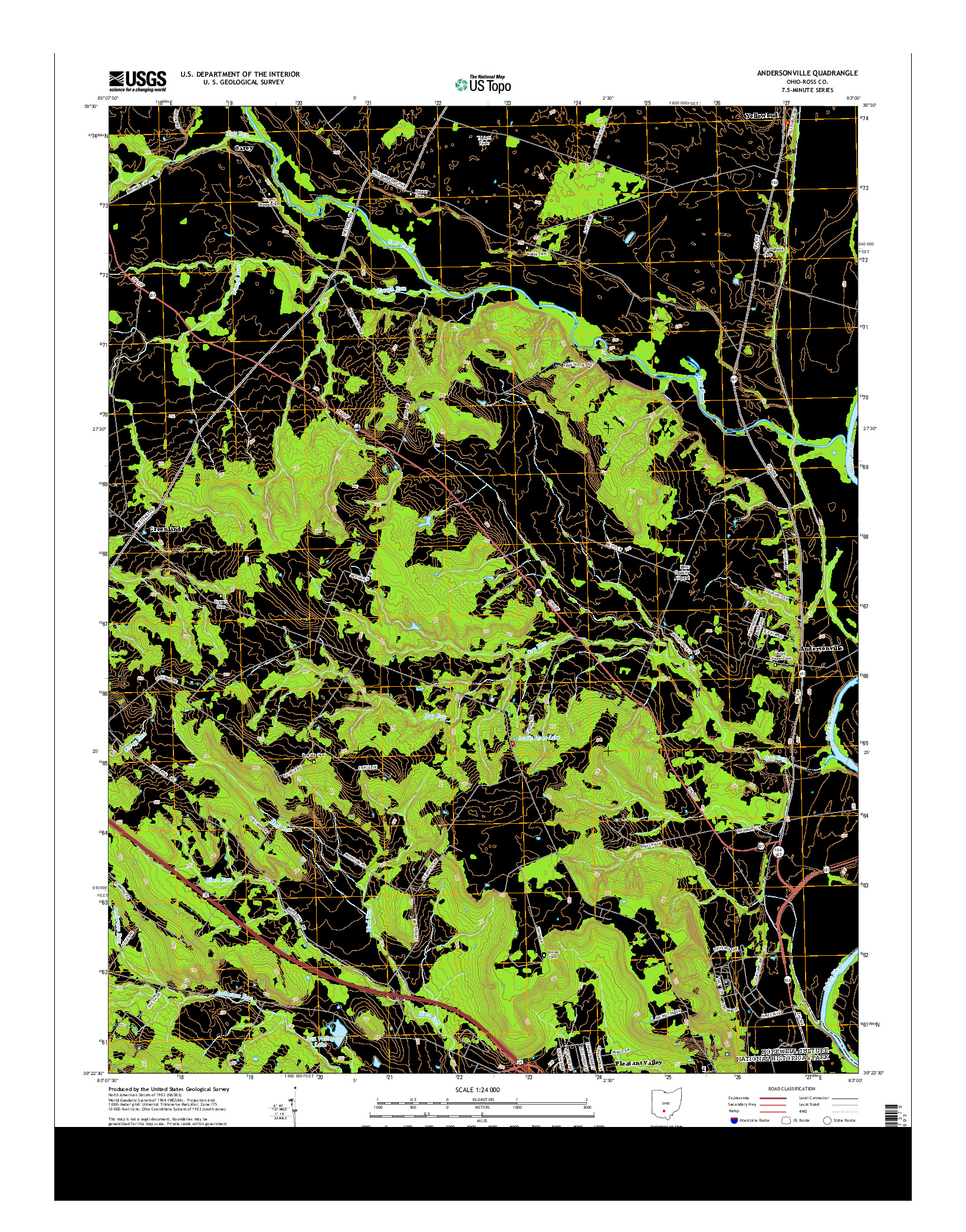 USGS US TOPO 7.5-MINUTE MAP FOR ANDERSONVILLE, OH 2013