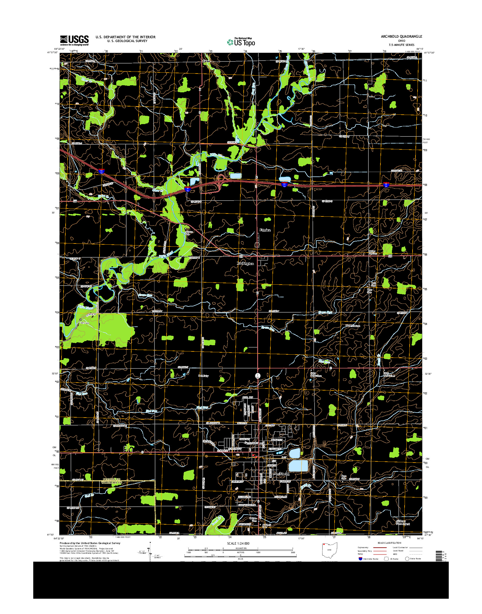 USGS US TOPO 7.5-MINUTE MAP FOR ARCHBOLD, OH 2013