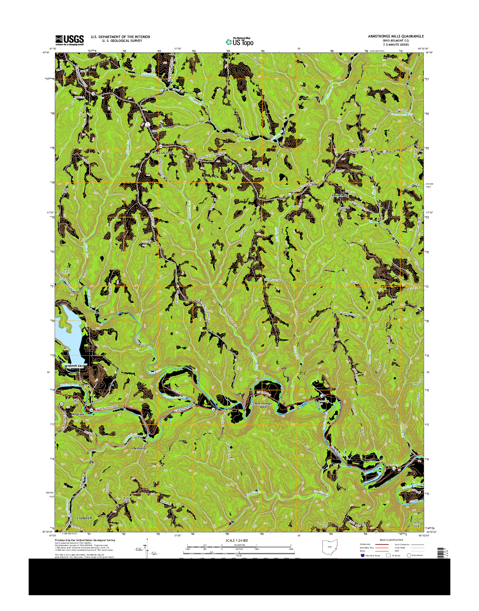 USGS US TOPO 7.5-MINUTE MAP FOR ARMSTRONGS MILLS, OH 2013