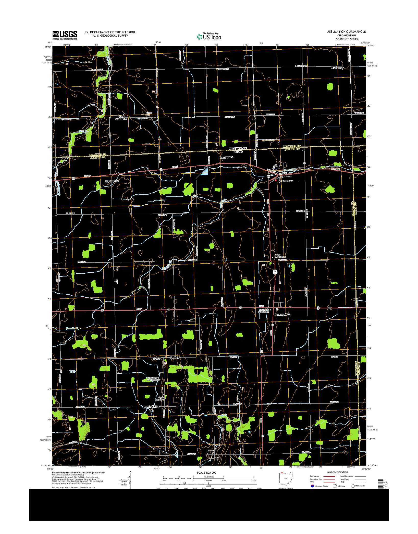 USGS US TOPO 7.5-MINUTE MAP FOR ASSUMPTION, OH-MI 2013