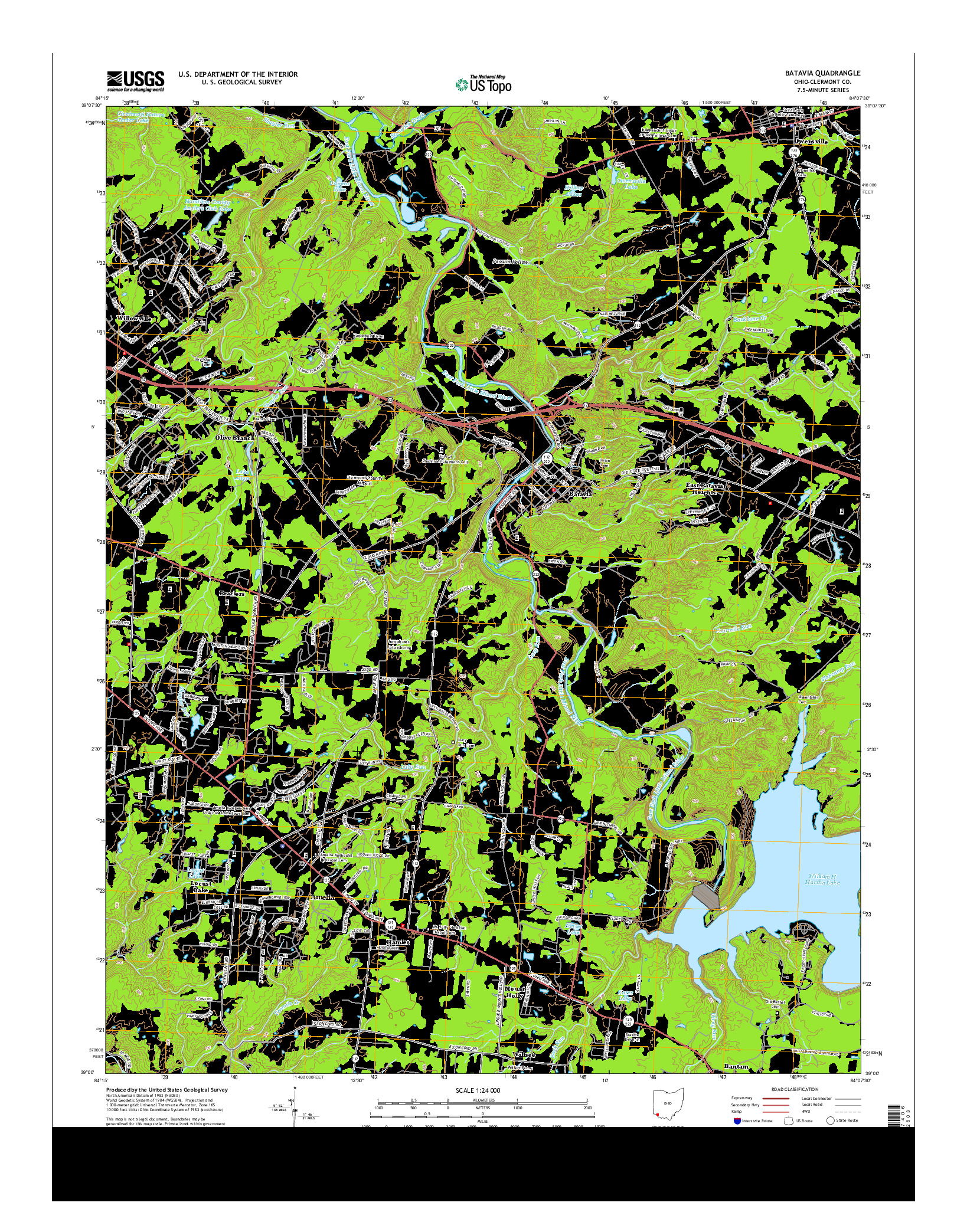 USGS US TOPO 7.5-MINUTE MAP FOR BATAVIA, OH 2013