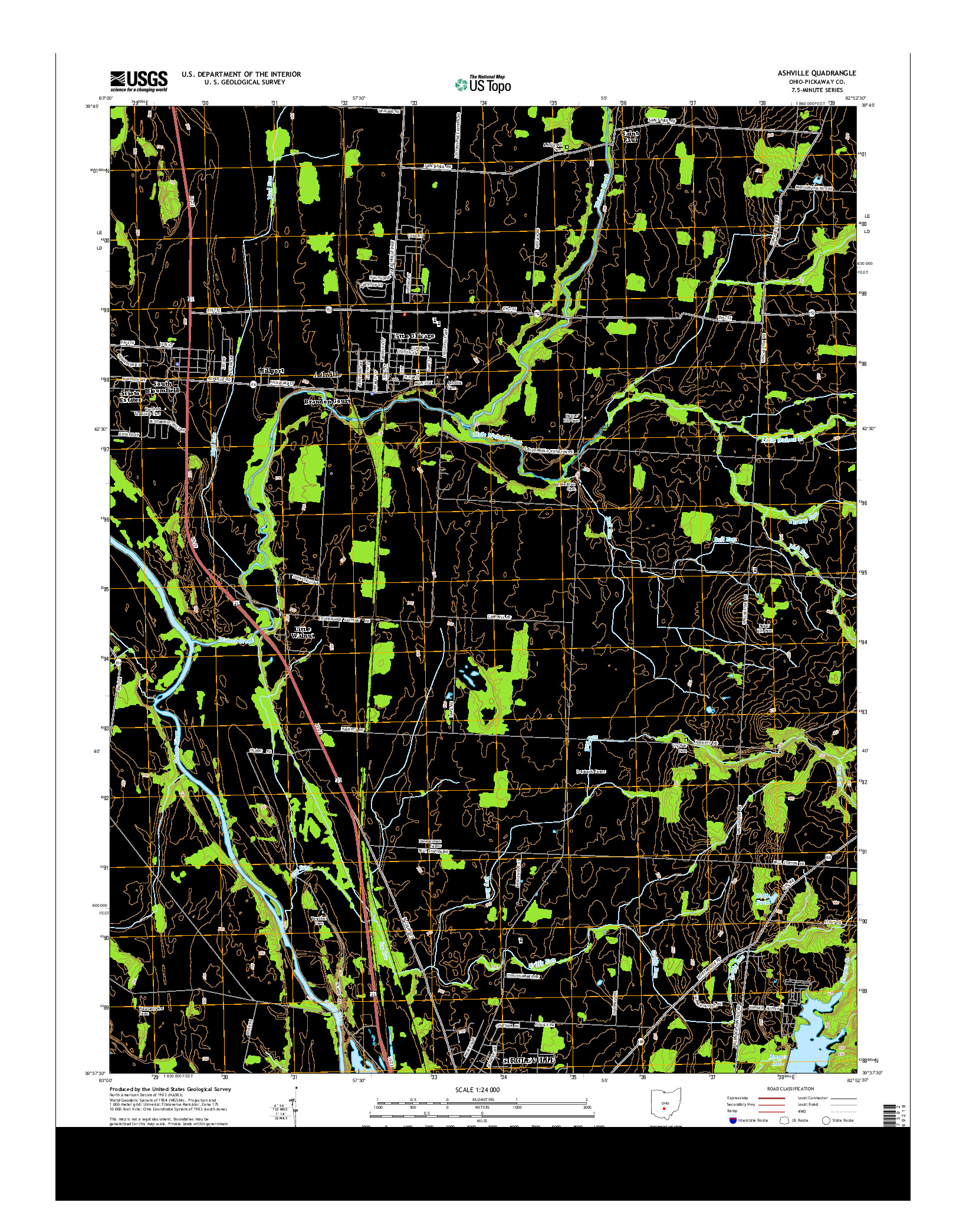 USGS US TOPO 7.5-MINUTE MAP FOR ASHVILLE, OH 2013