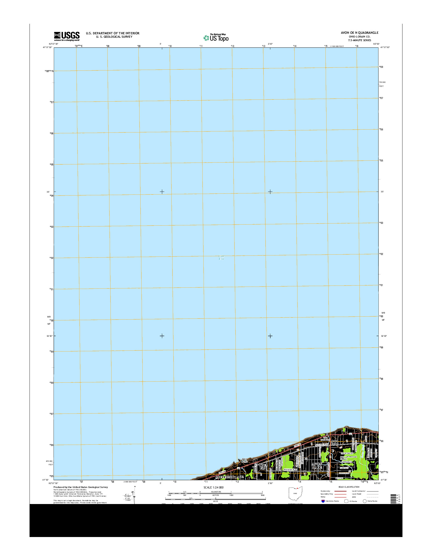 USGS US TOPO 7.5-MINUTE MAP FOR AVON OE N, OH 2013