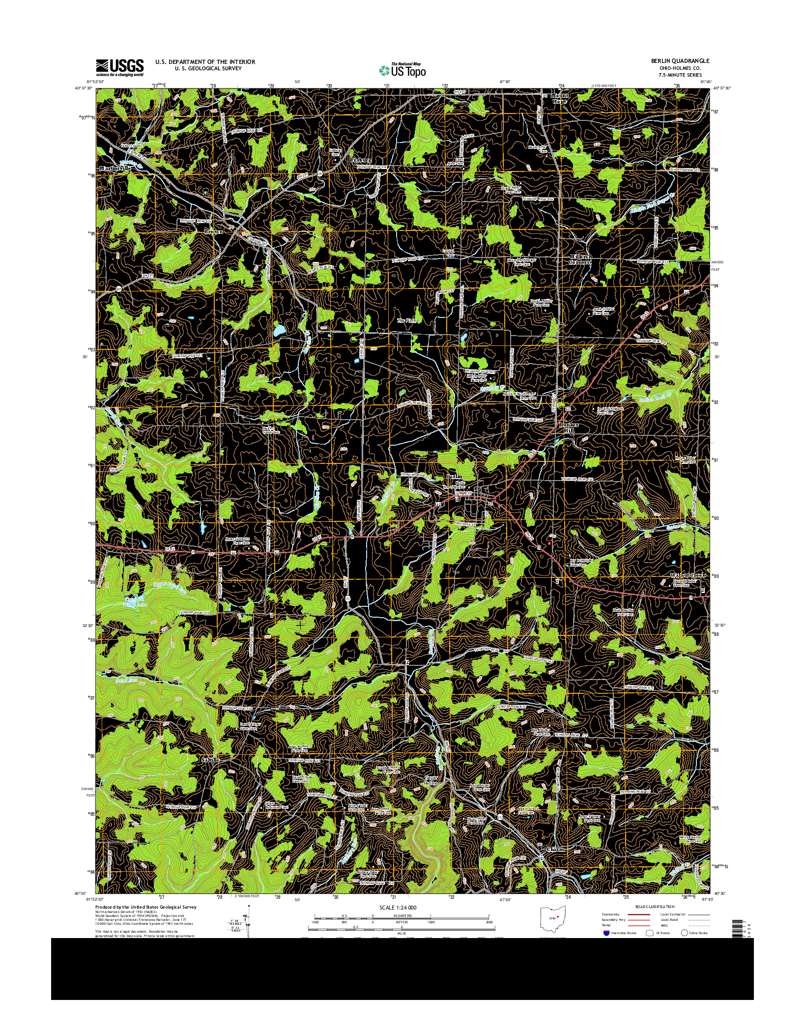 USGS US TOPO 7.5-MINUTE MAP FOR BERLIN, OH 2013