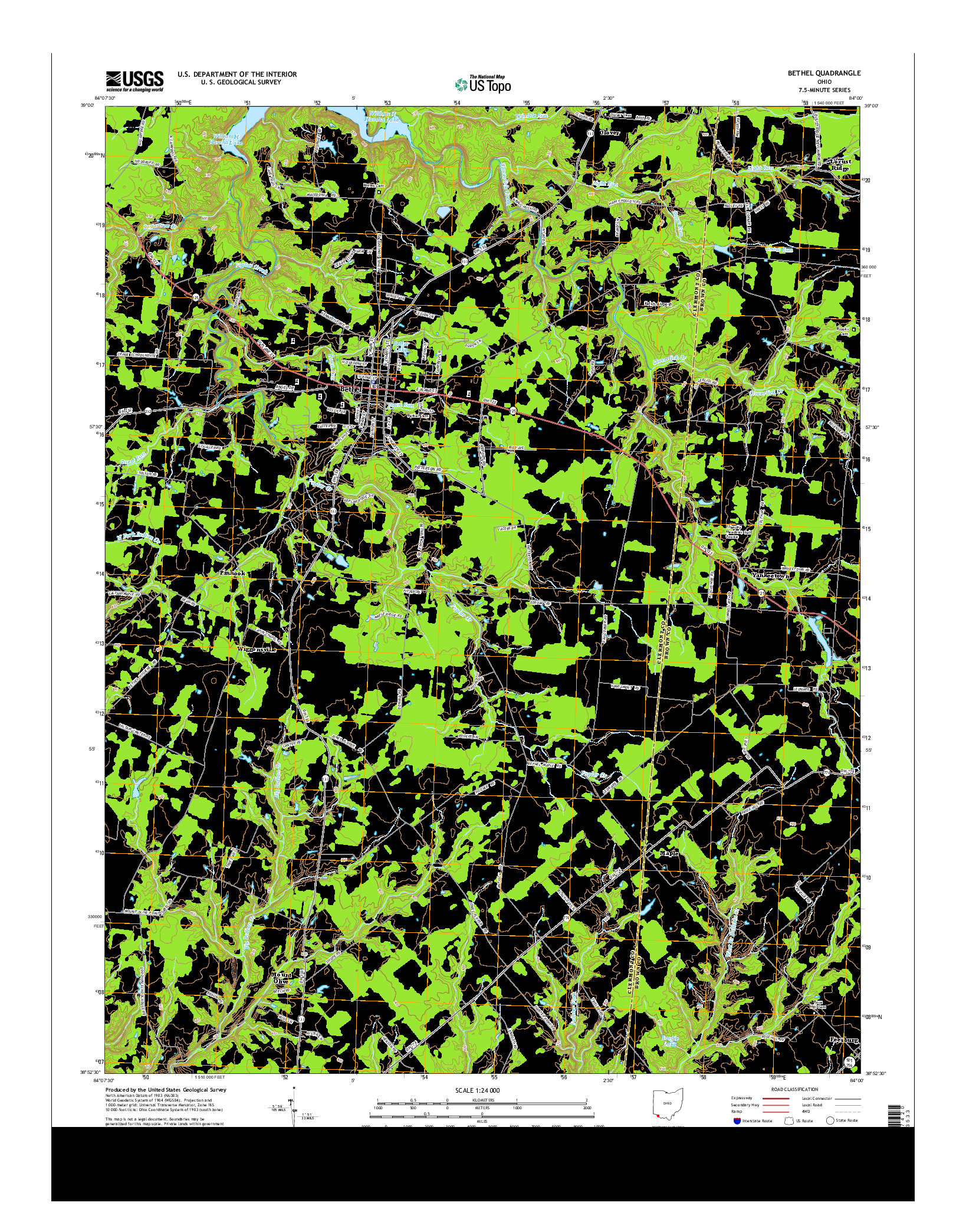 USGS US TOPO 7.5-MINUTE MAP FOR BETHEL, OH 2013