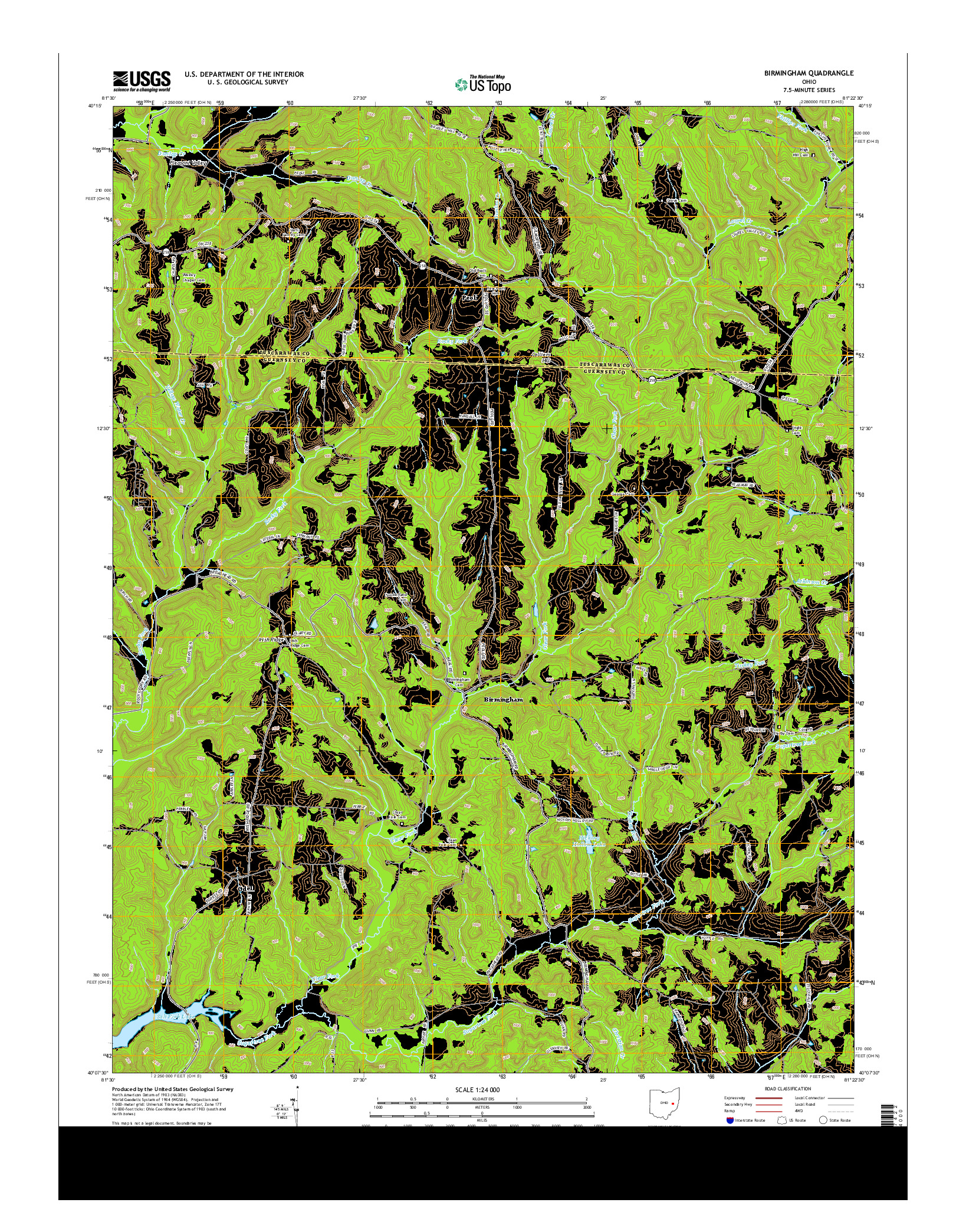 USGS US TOPO 7.5-MINUTE MAP FOR BIRMINGHAM, OH 2013