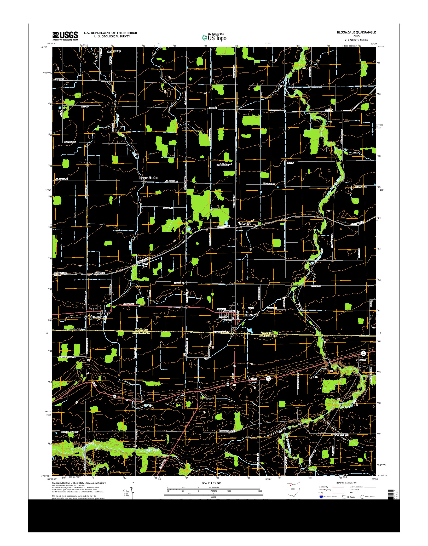 USGS US TOPO 7.5-MINUTE MAP FOR BLOOMDALE, OH 2013