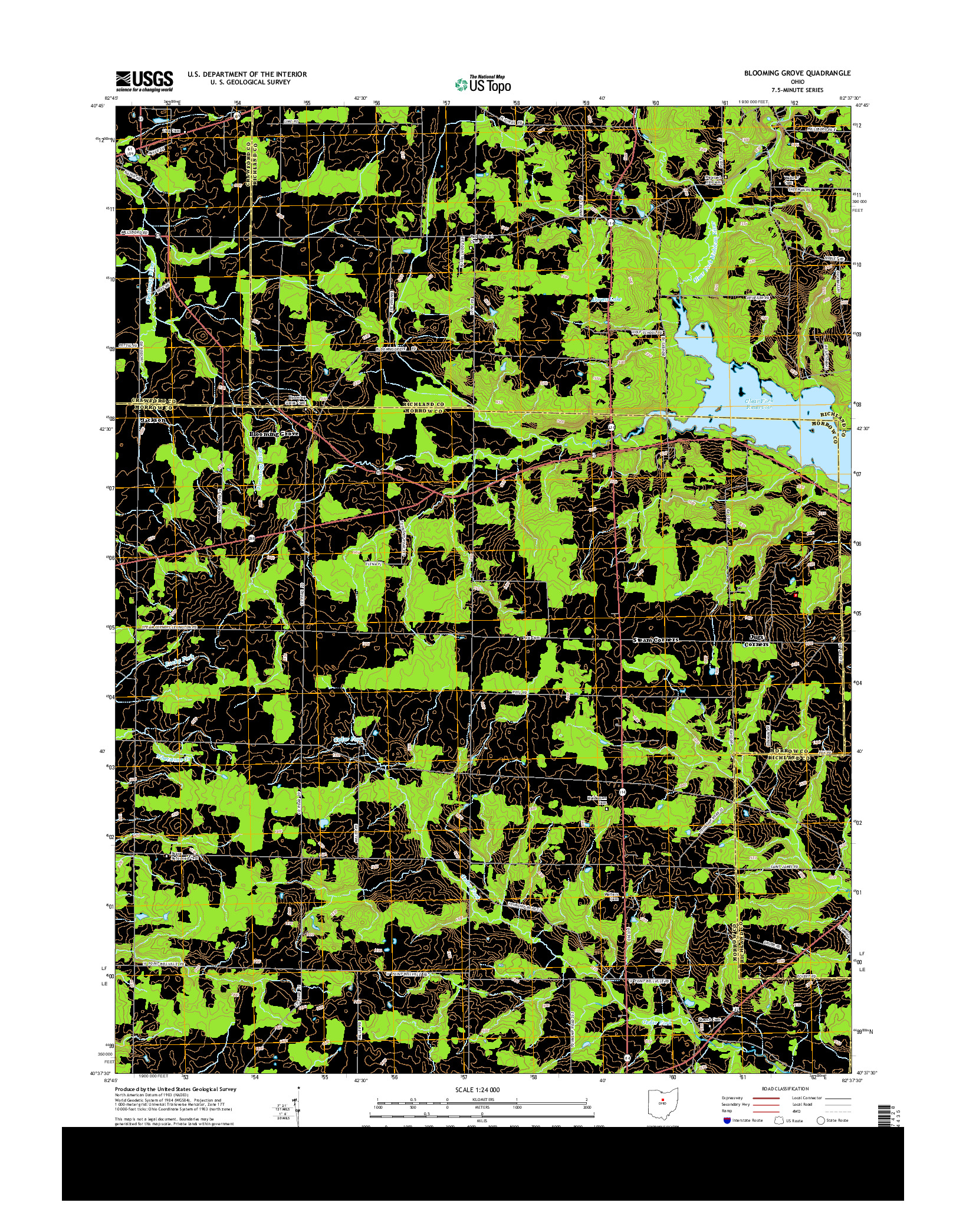 USGS US TOPO 7.5-MINUTE MAP FOR BLOOMING GROVE, OH 2013
