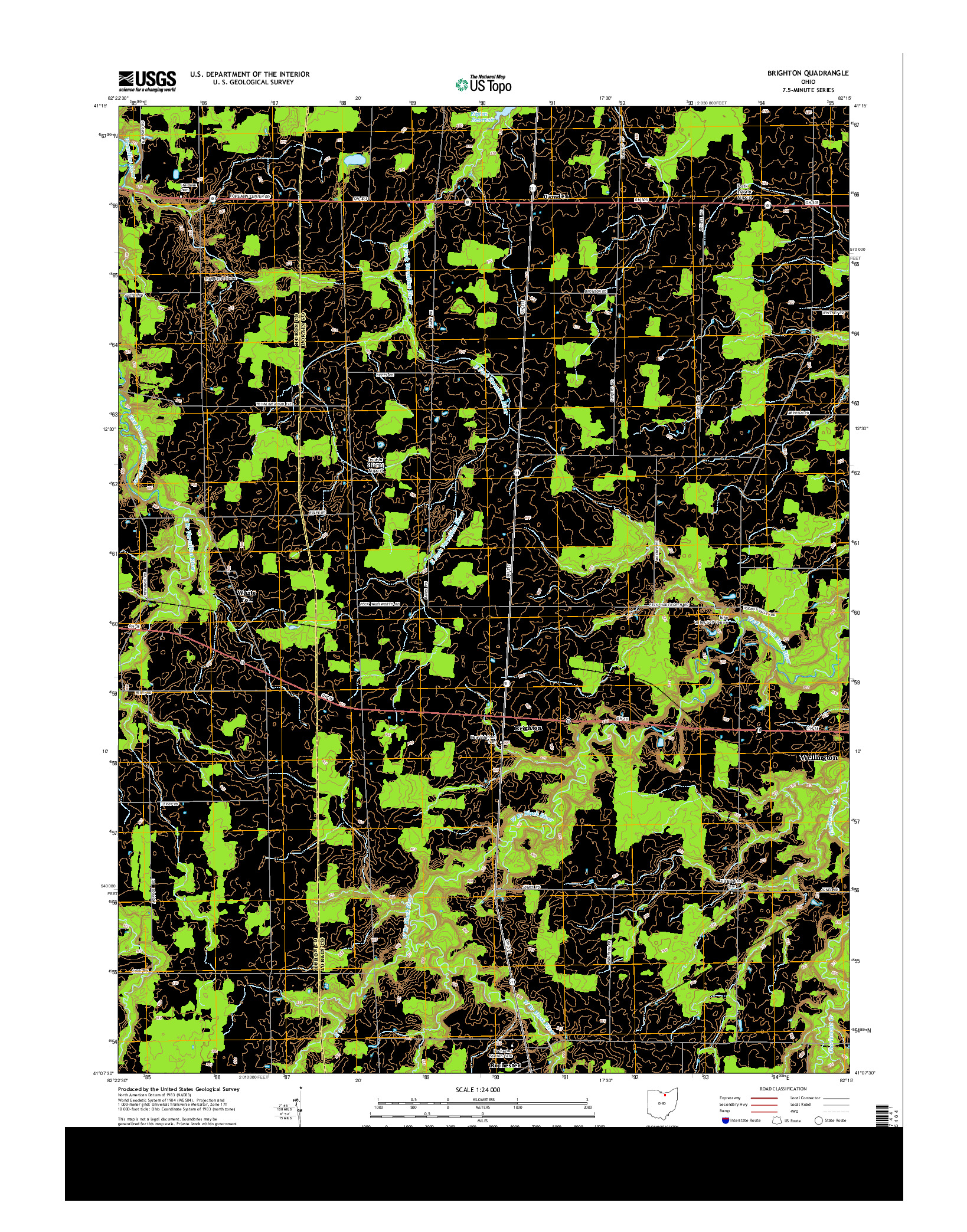 USGS US TOPO 7.5-MINUTE MAP FOR BRIGHTON, OH 2013