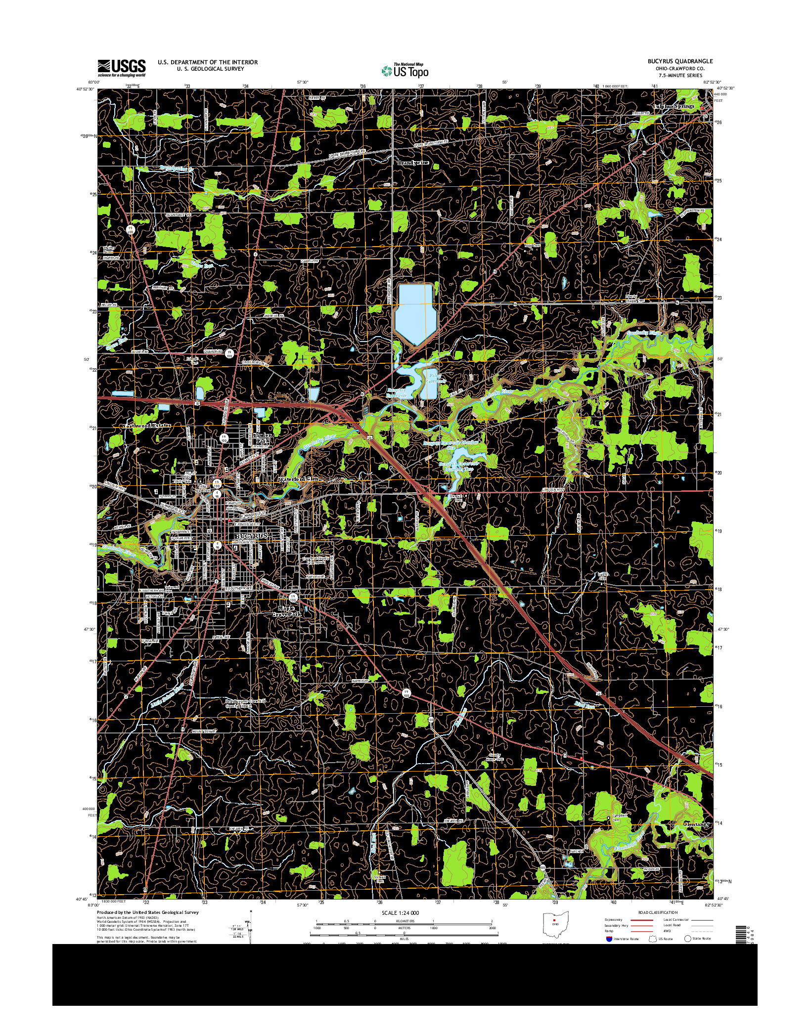 USGS US TOPO 7.5-MINUTE MAP FOR BUCYRUS, OH 2013