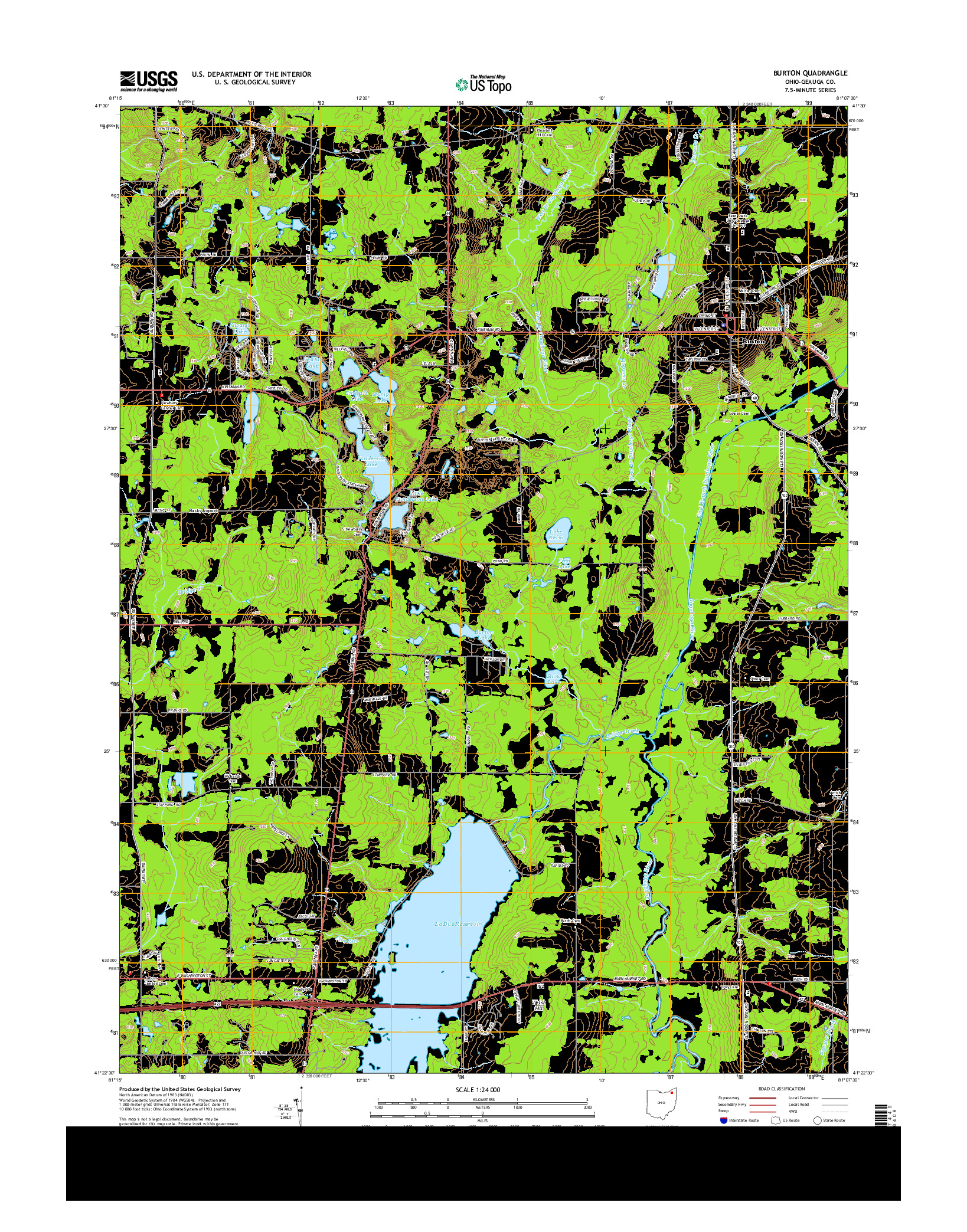 USGS US TOPO 7.5-MINUTE MAP FOR BURTON, OH 2013