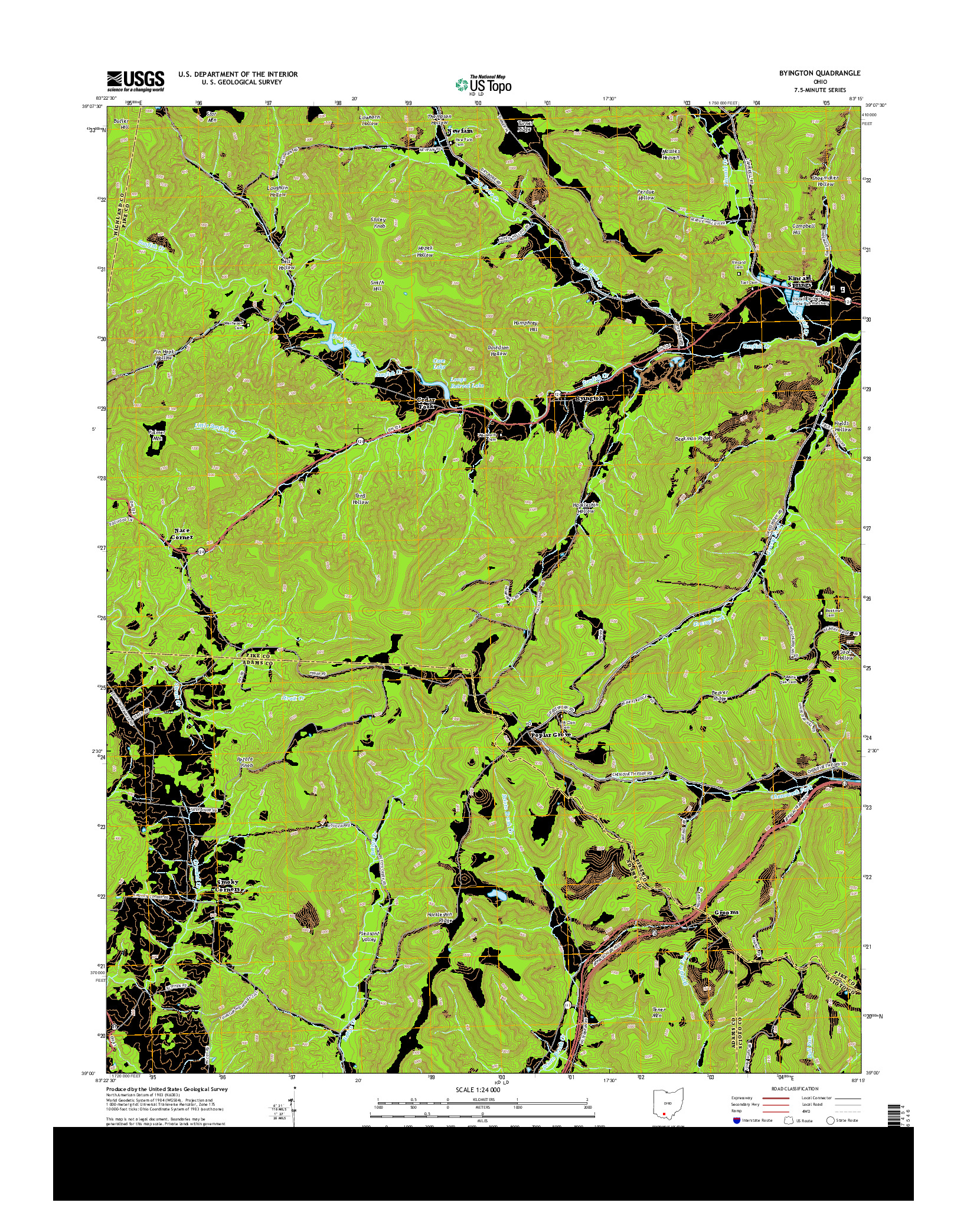 USGS US TOPO 7.5-MINUTE MAP FOR BYINGTON, OH 2013