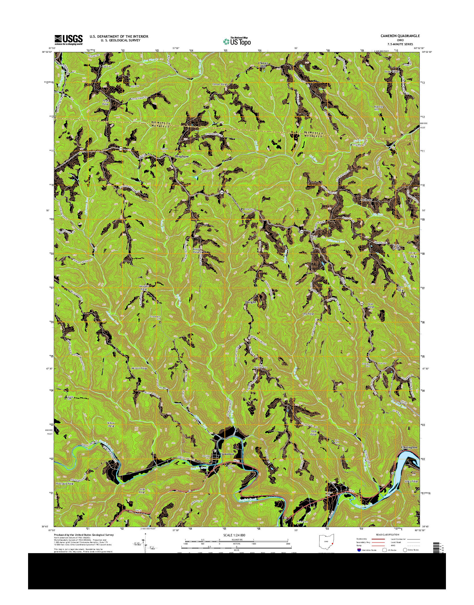 USGS US TOPO 7.5-MINUTE MAP FOR CAMERON, OH 2013