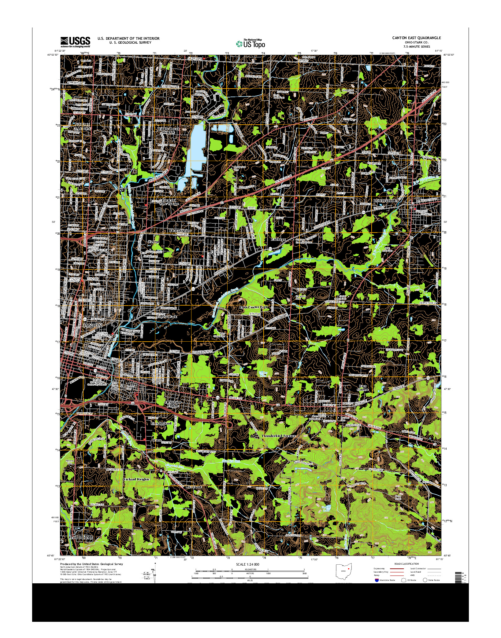 USGS US TOPO 7.5-MINUTE MAP FOR CANTON EAST, OH 2013