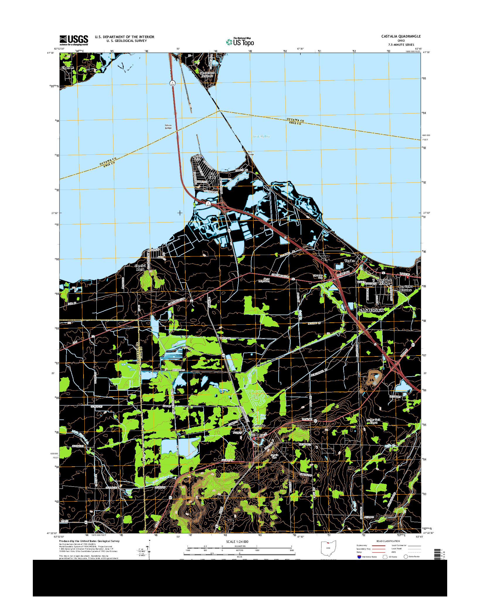 USGS US TOPO 7.5-MINUTE MAP FOR CASTALIA, OH 2013