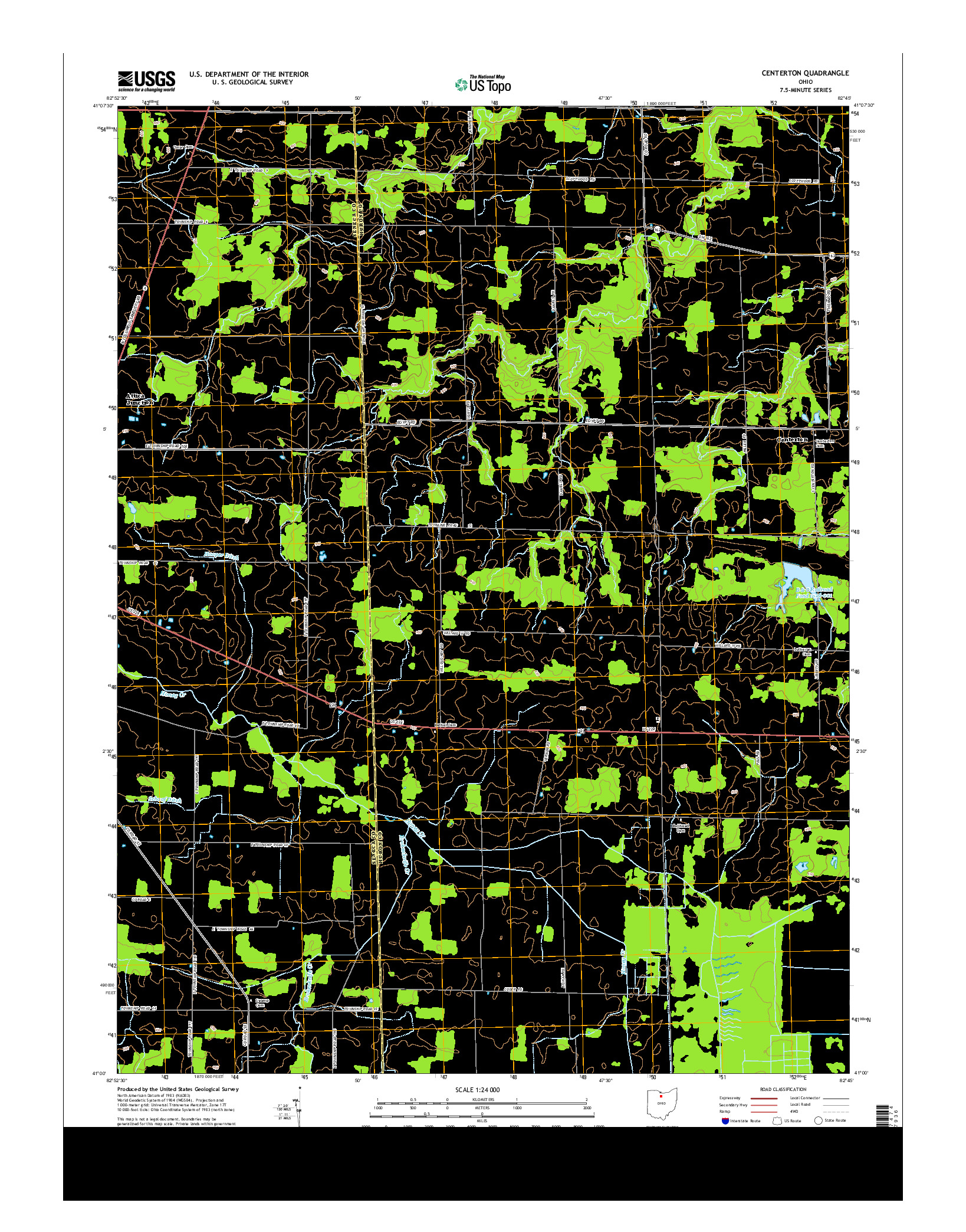 USGS US TOPO 7.5-MINUTE MAP FOR CENTERTON, OH 2013