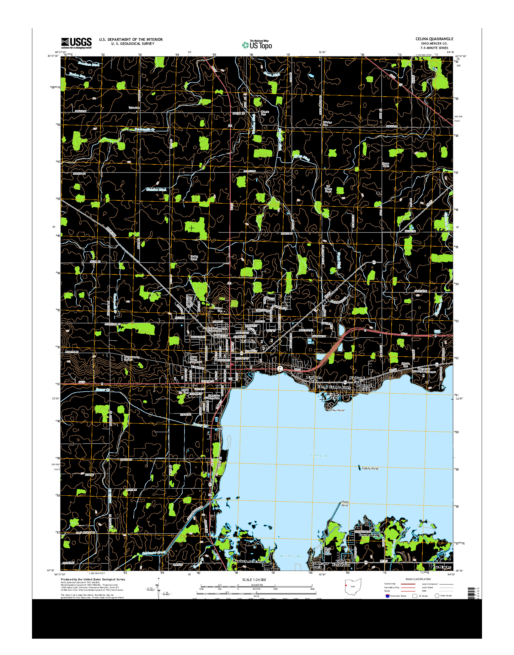 USGS US TOPO 7.5-MINUTE MAP FOR CELINA, OH 2013