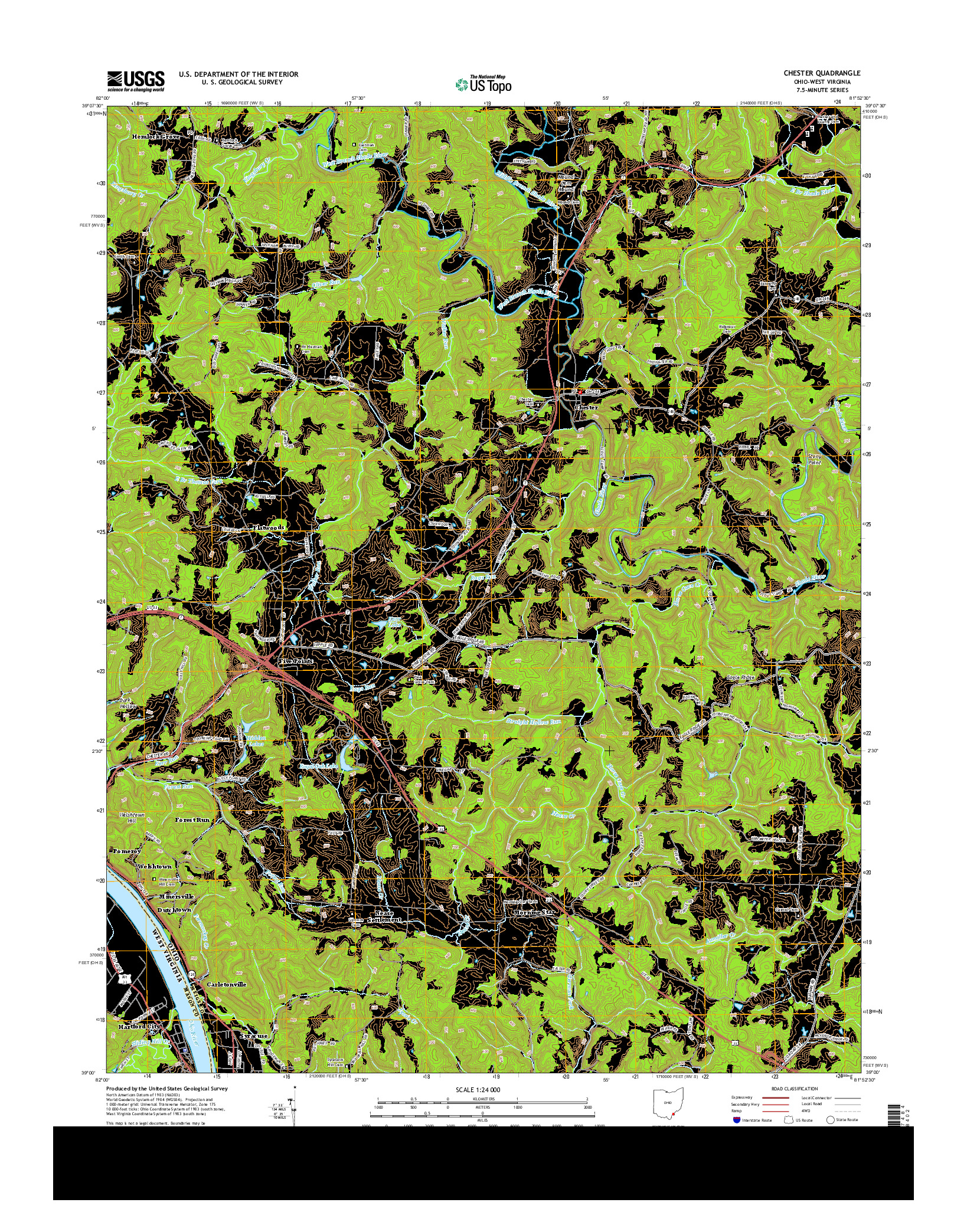 USGS US TOPO 7.5-MINUTE MAP FOR CHESTER, OH-WV 2013