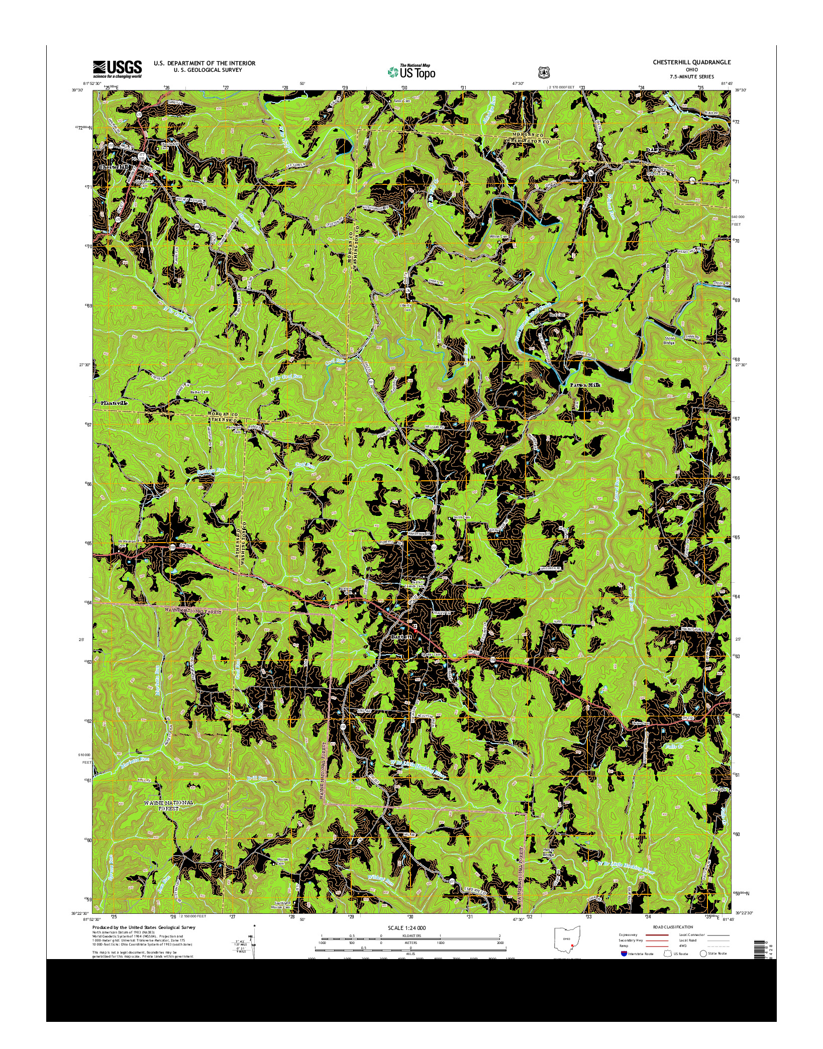 USGS US TOPO 7.5-MINUTE MAP FOR CHESTERHILL, OH 2013