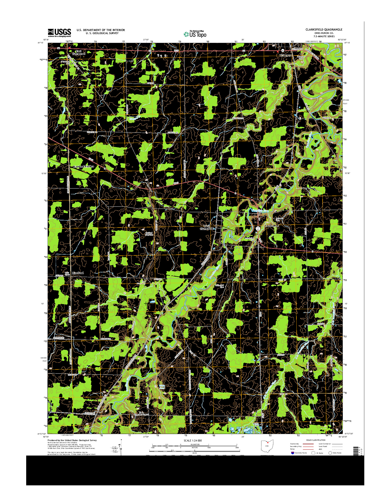 USGS US TOPO 7.5-MINUTE MAP FOR CLARKSFIELD, OH 2013
