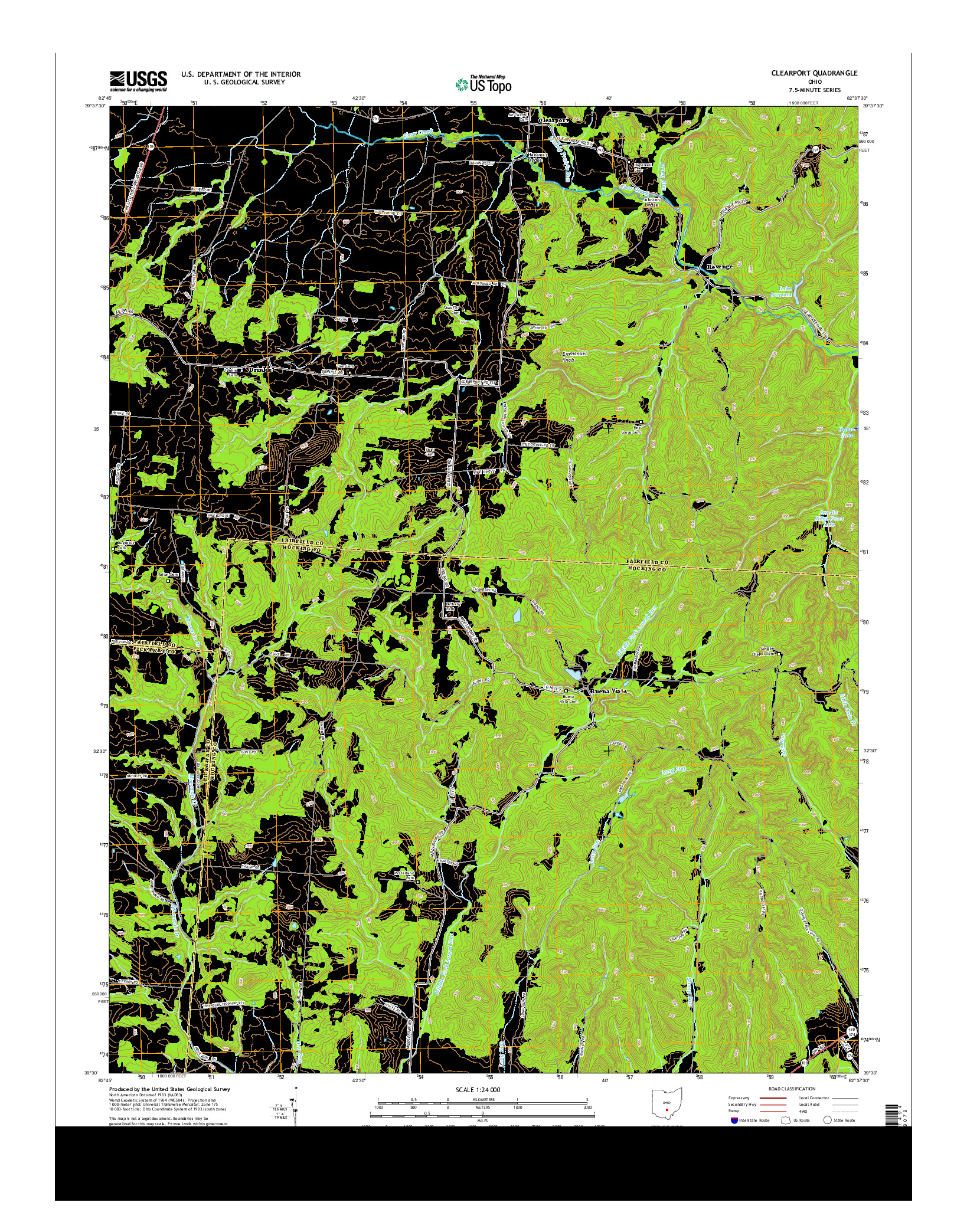 USGS US TOPO 7.5-MINUTE MAP FOR CLEARPORT, OH 2013