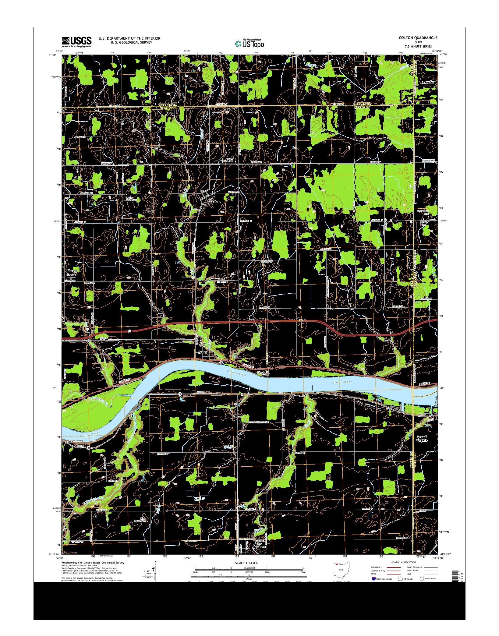 USGS US TOPO 7.5-MINUTE MAP FOR COLTON, OH 2013