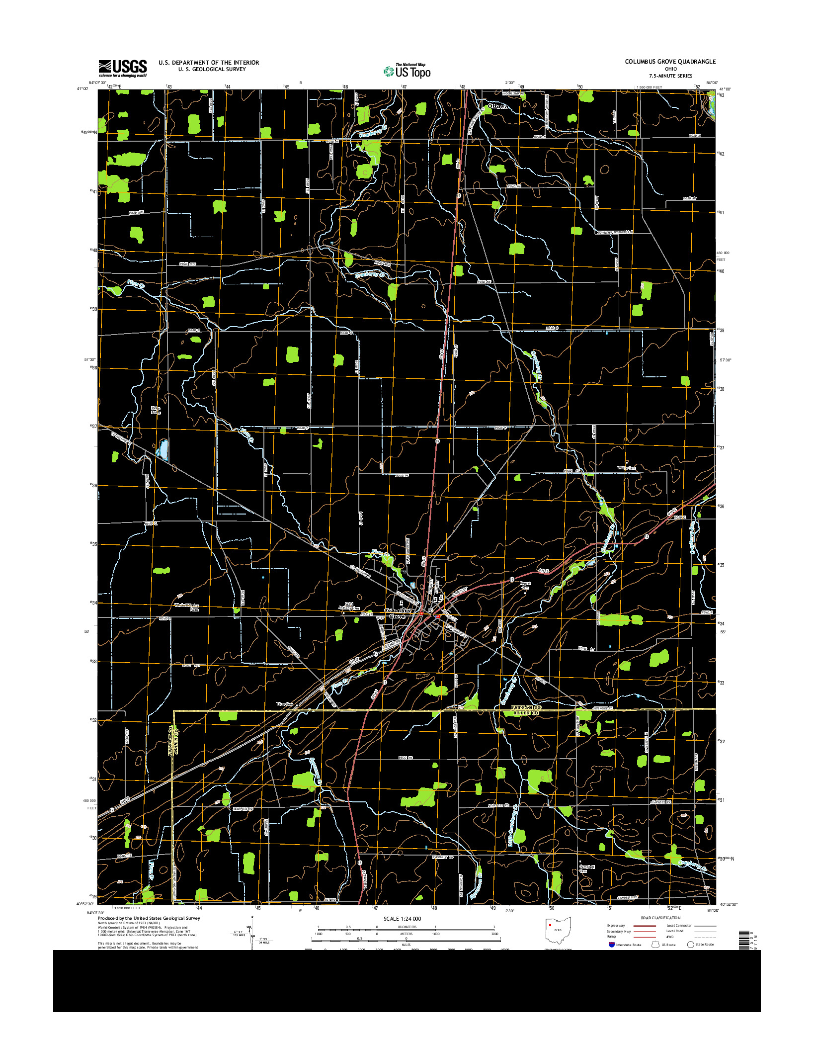 USGS US TOPO 7.5-MINUTE MAP FOR COLUMBUS GROVE, OH 2013