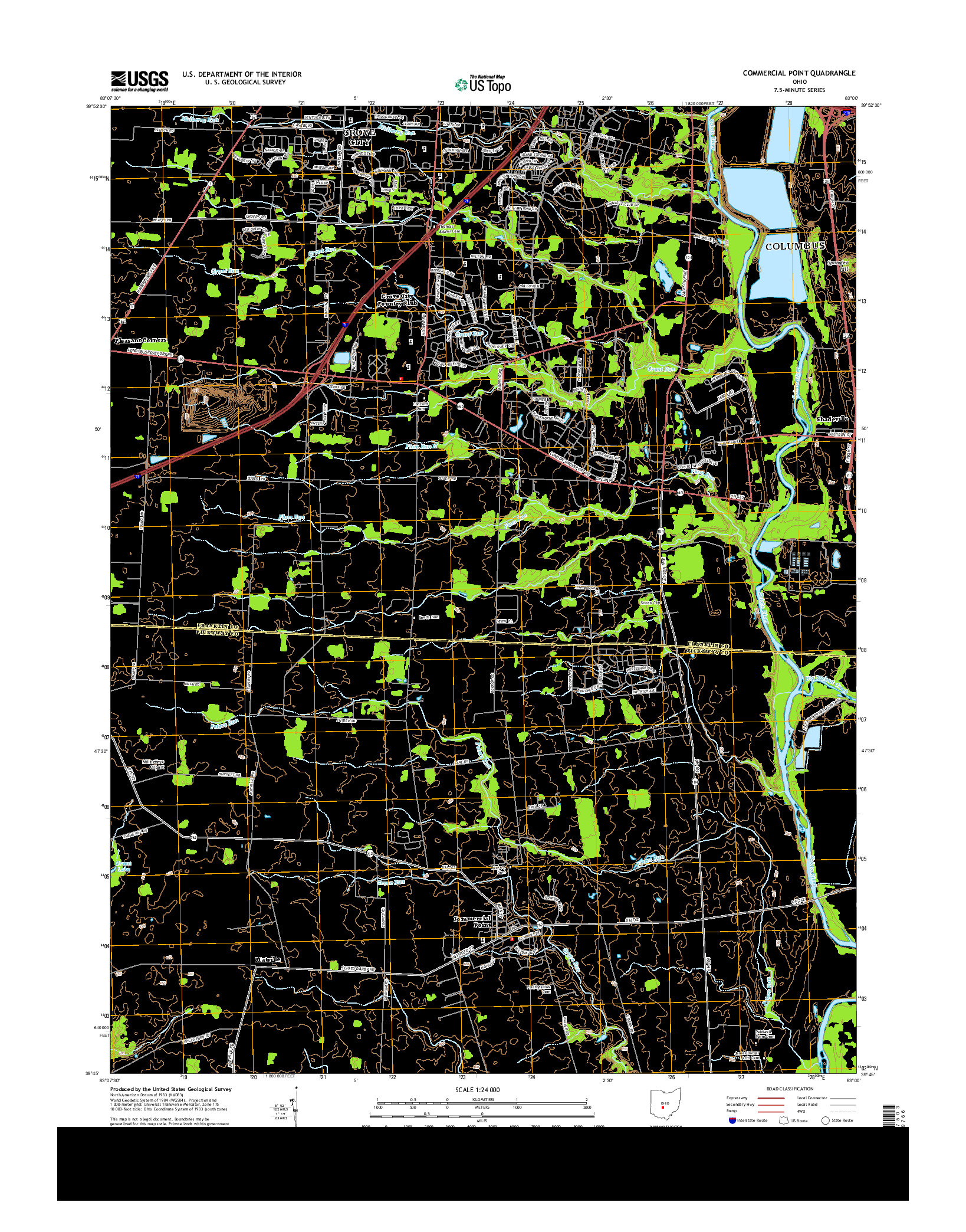 USGS US TOPO 7.5-MINUTE MAP FOR COMMERCIAL POINT, OH 2013