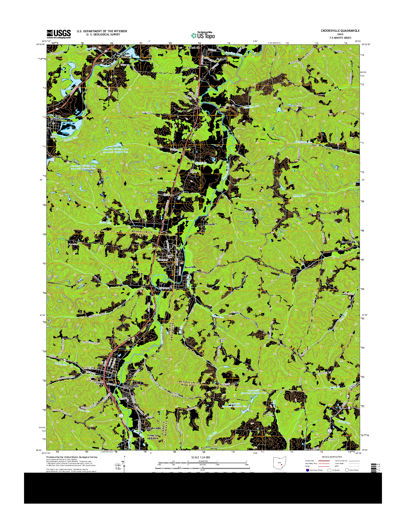 USGS US TOPO 7.5-MINUTE MAP FOR CROOKSVILLE, OH 2013