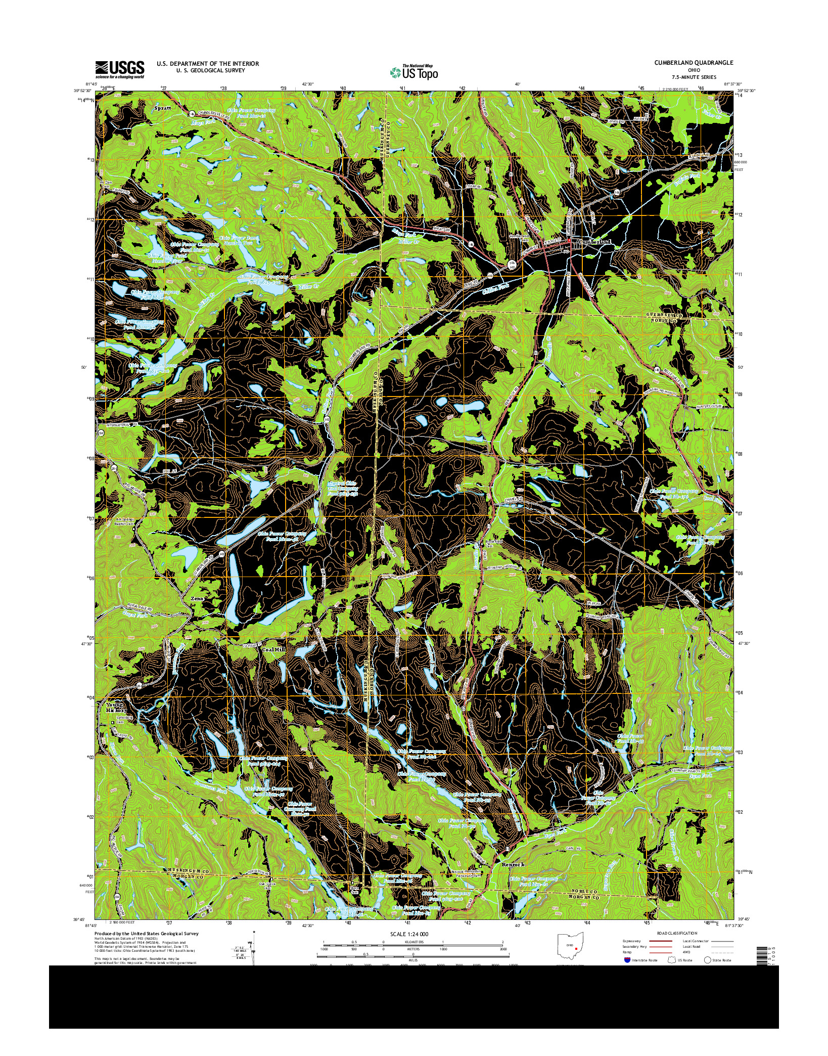 USGS US TOPO 7.5-MINUTE MAP FOR CUMBERLAND, OH 2013