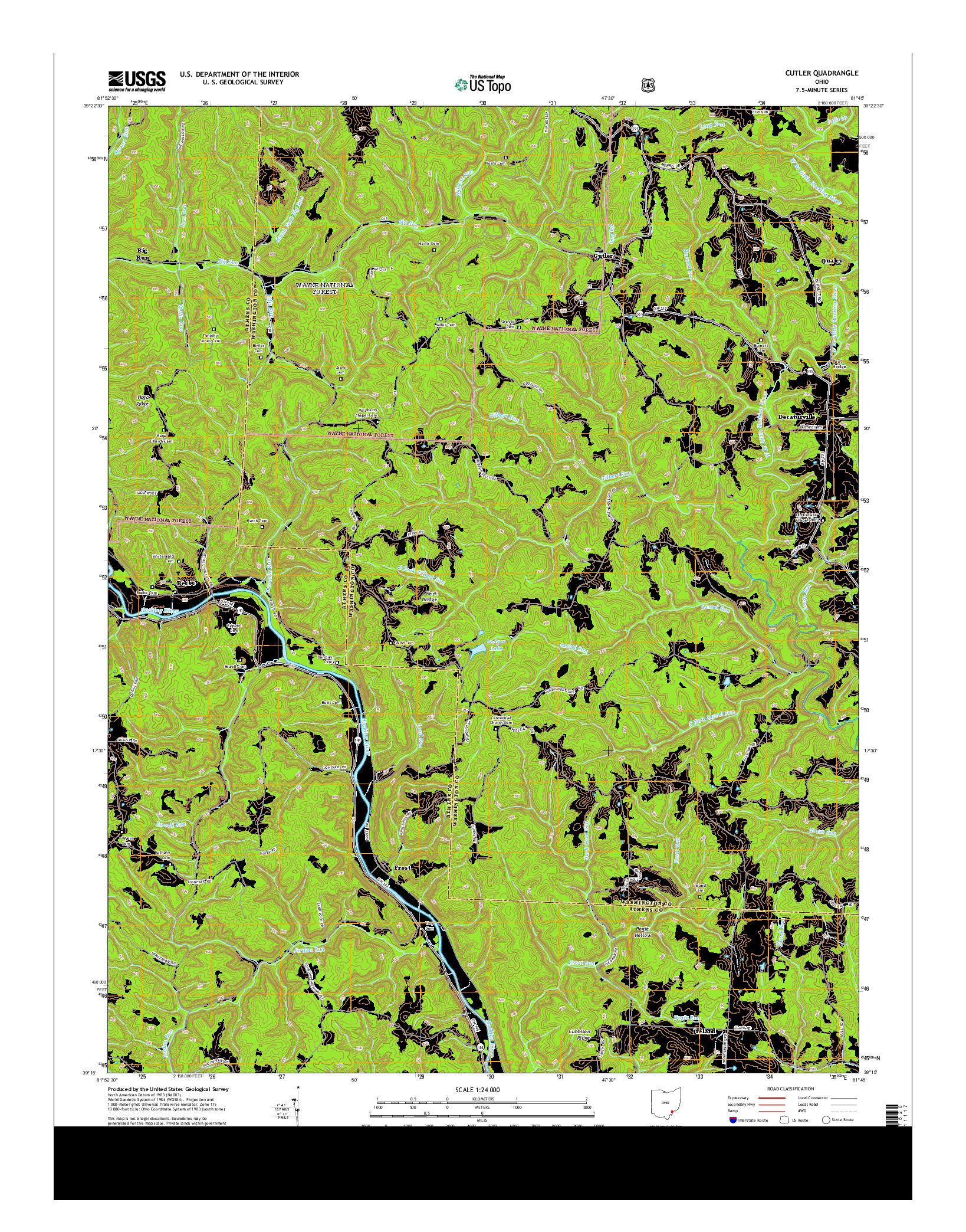 USGS US TOPO 7.5-MINUTE MAP FOR CUTLER, OH 2013