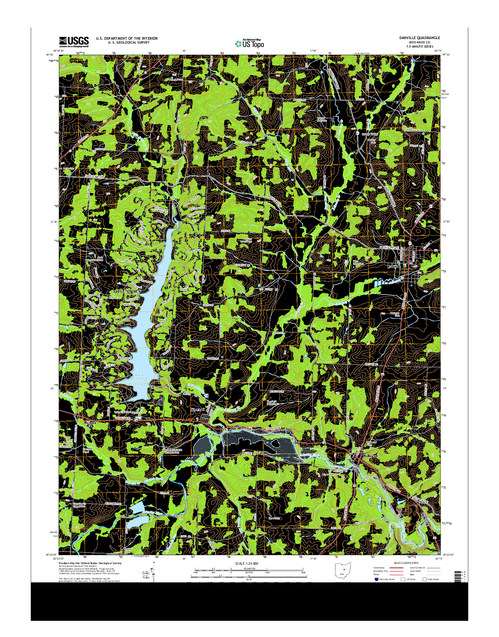 USGS US TOPO 7.5-MINUTE MAP FOR DANVILLE, OH 2013